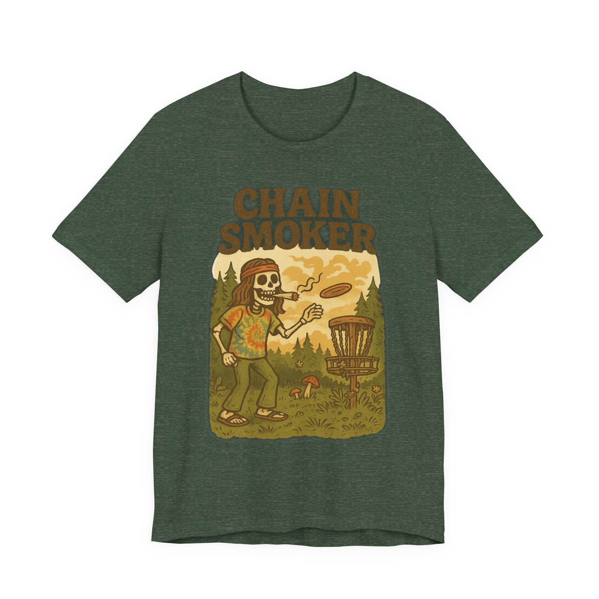 Chain Smoker Graphic Tee, Funny Tee, Short Sleeve Shirt, Outdoor stoner Apparel, Gift for Smokers, Summer Vibes, Disc golf, Frolph 420 weed