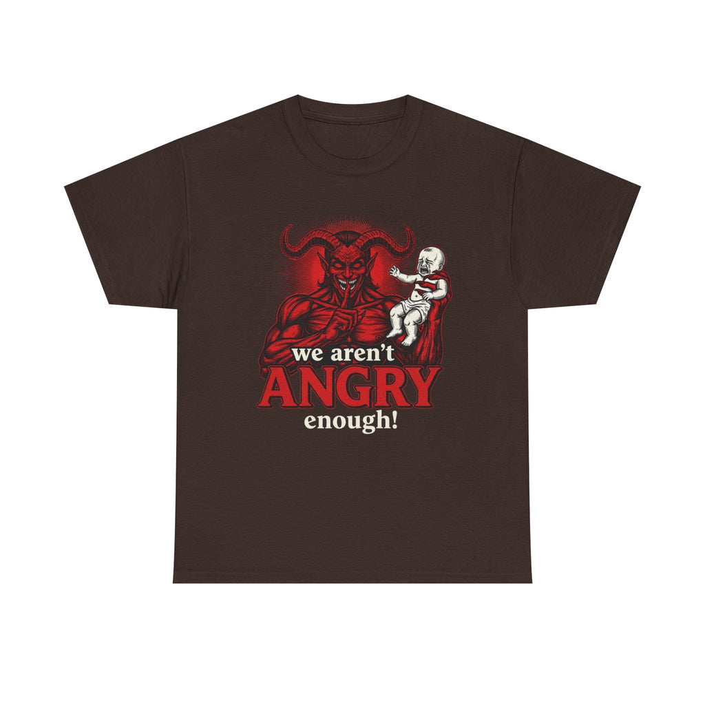 We Aren't Angry Enough Demon Illustration T-Shirt | Horror Graphic Tee, Epstein Files