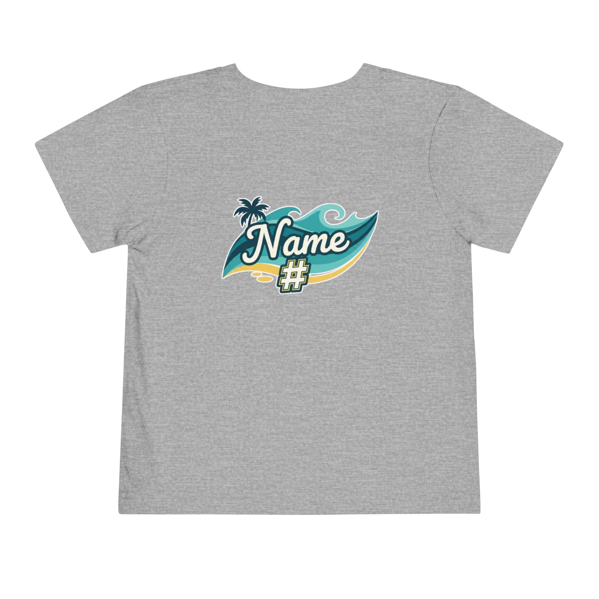 Toddler- Coastal Crush Baseball Logo Toddler Tee | Beach Palm Wave Name Number