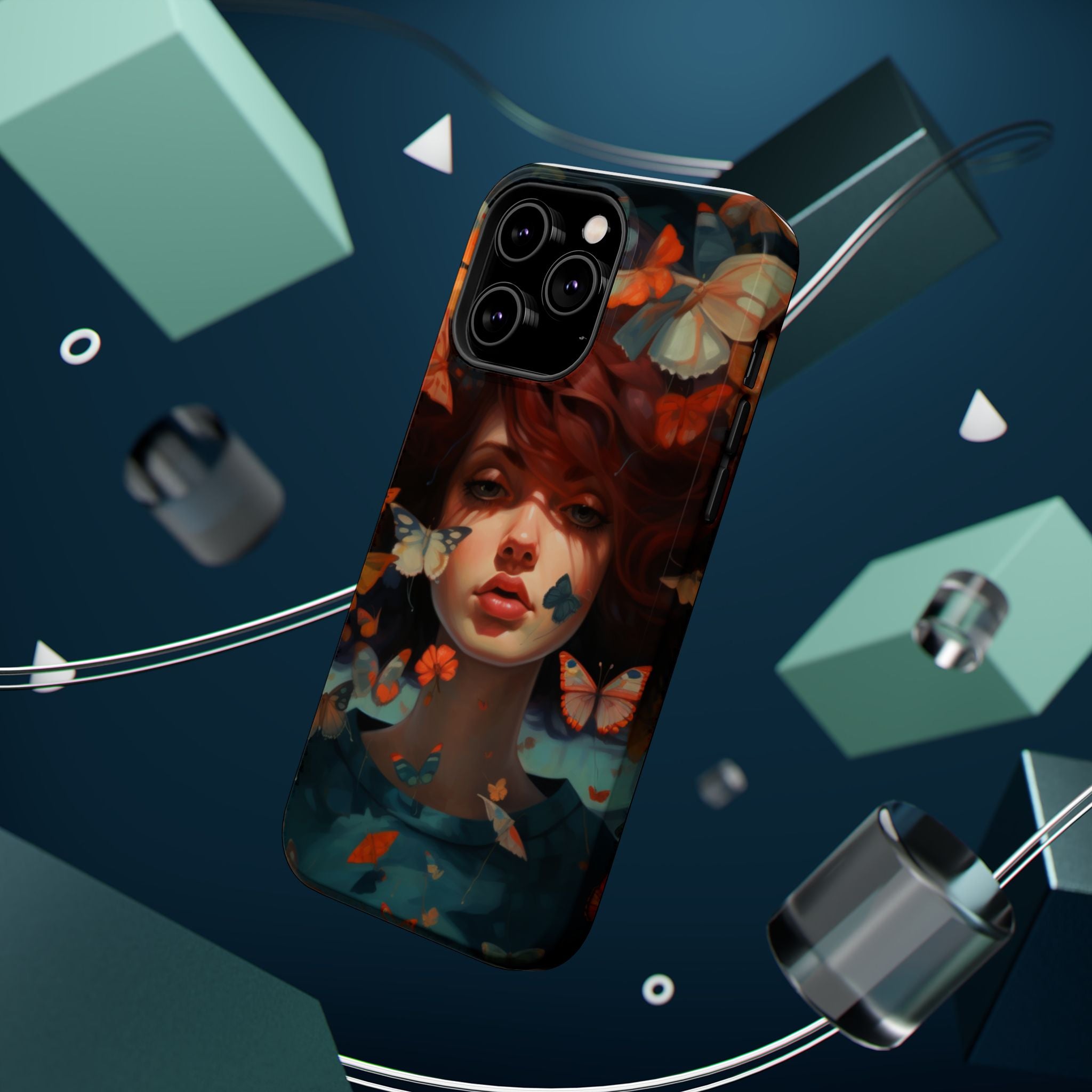 Artistic Butterfly Portrait Phone Case for iPhone & Android — Magnetic Impact-Resistant
