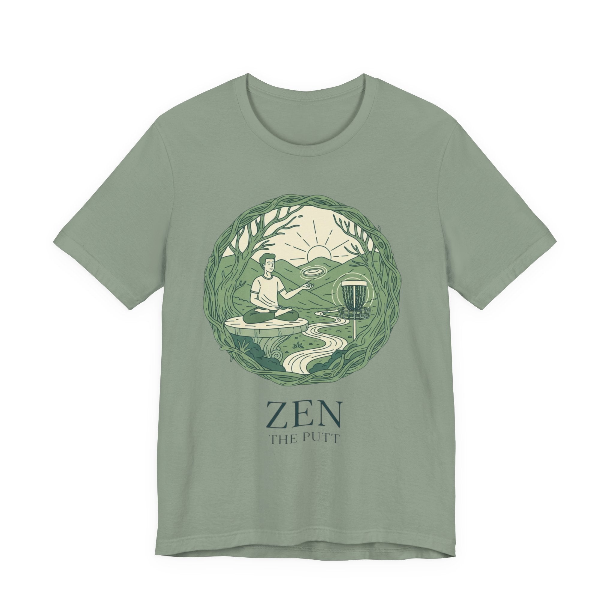 Zen Disc Golf Unisex Tee, Relaxed Fit T-Shirt for Nature Lovers, Gift for Mindfulness Practitioners, Bohemian Vibes, Stoner vibes