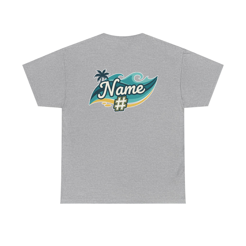 Adult- Coastal Crush softball logo Tee | beach palm wave back name number