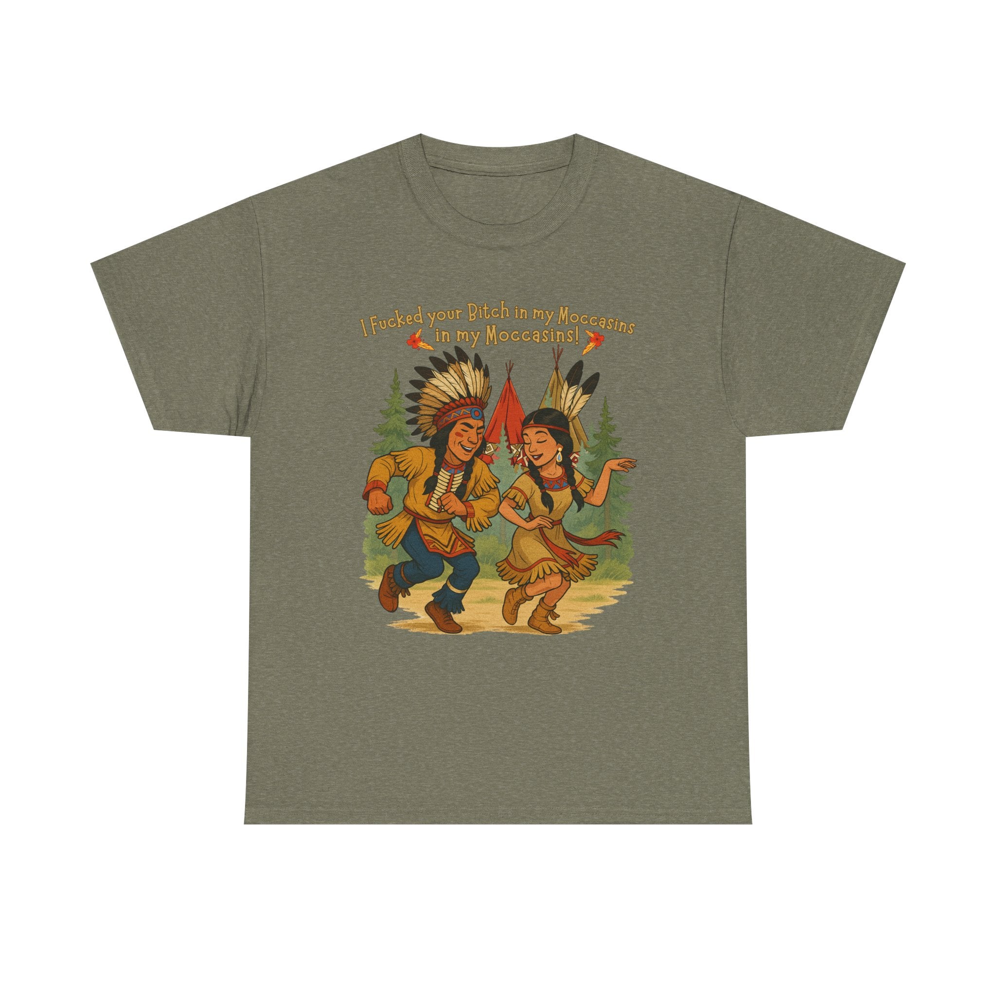 Vintage Native American Couple Dancing T-Shirt | Retro Campfire Illustration, Raunchy comedy IYKYK