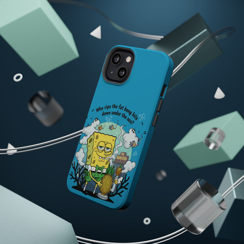 Cartoon Sponge Character with Surfboard & Beach Bong Art- Magnetic Impact-Resistant Phone Case for iPhone & Android