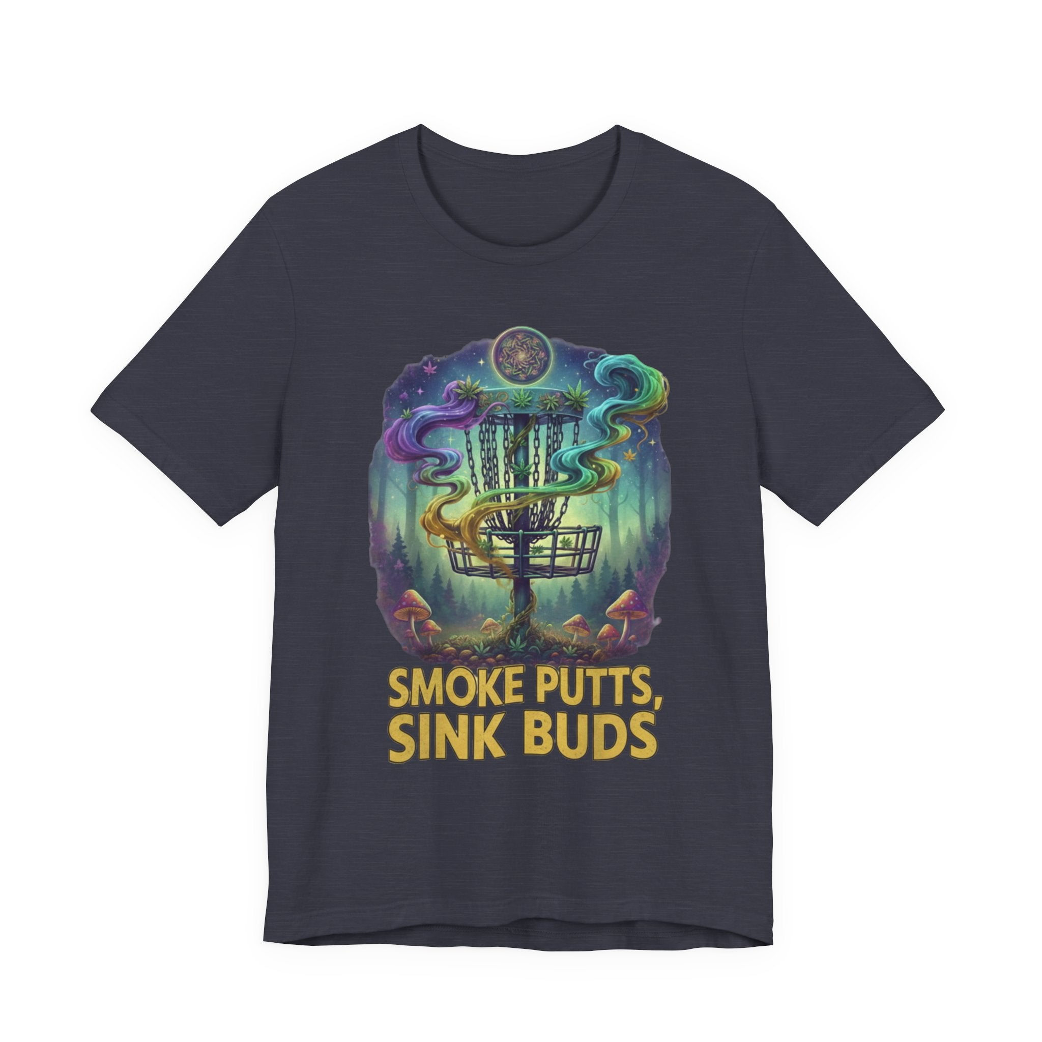 Smoke Putts Disc Golf T-Shirt, Stoner 420 Graphic Tee, Unisex Jersey Short Sleeve Tee for Smokers, , Gift for Stoners, Weed Frolph,