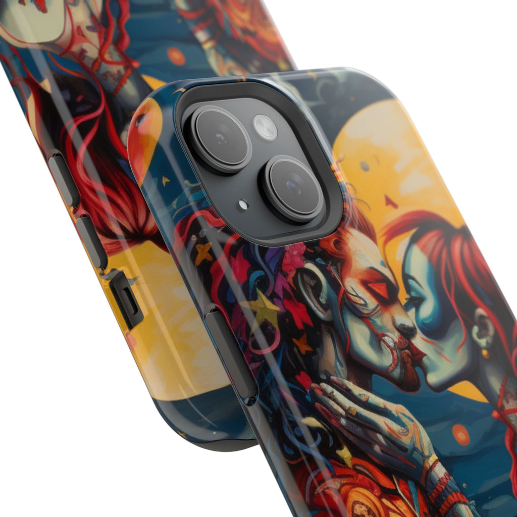 Day of the Dead Romantic Skull Couple Magnetic Impact-Resistant Phone Case for iPhone and Android