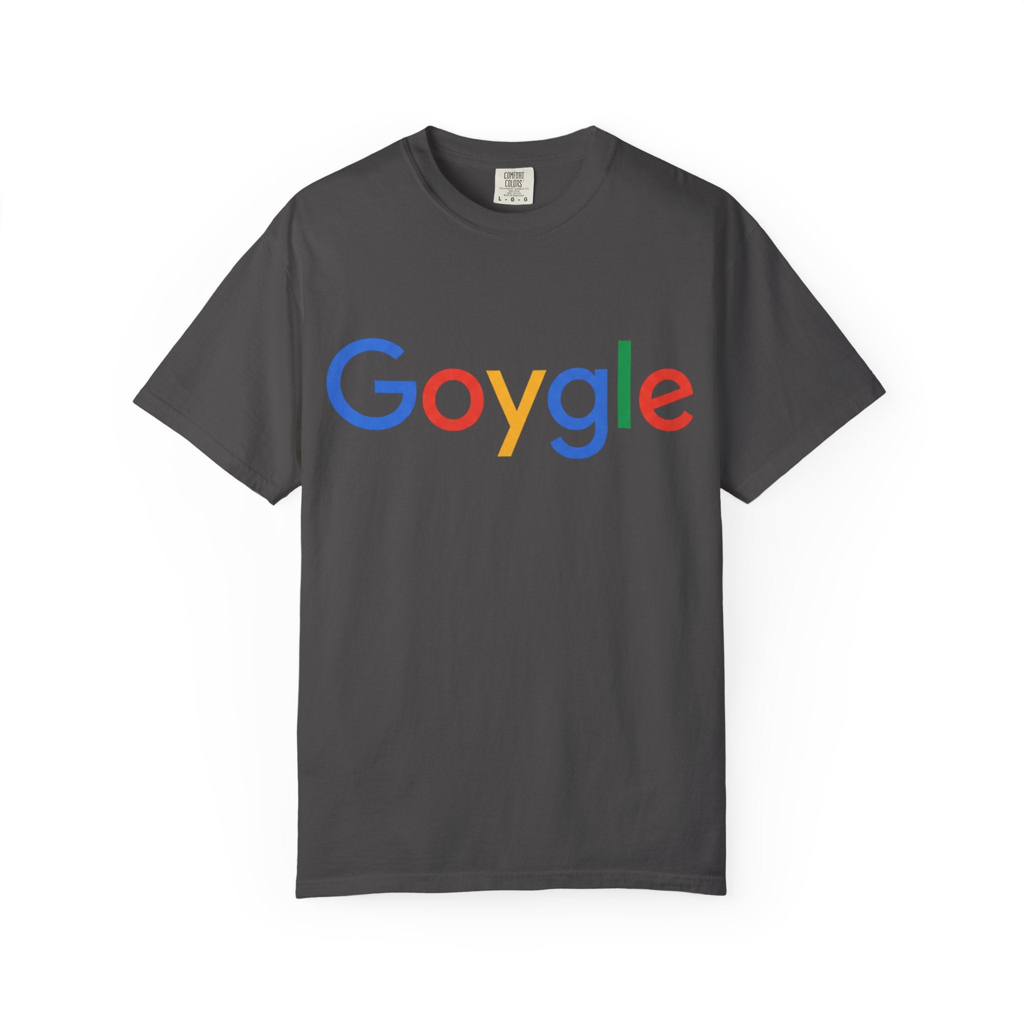Goygle logo parody T-shirt | Logo parody tee, yellow graphic shirt
