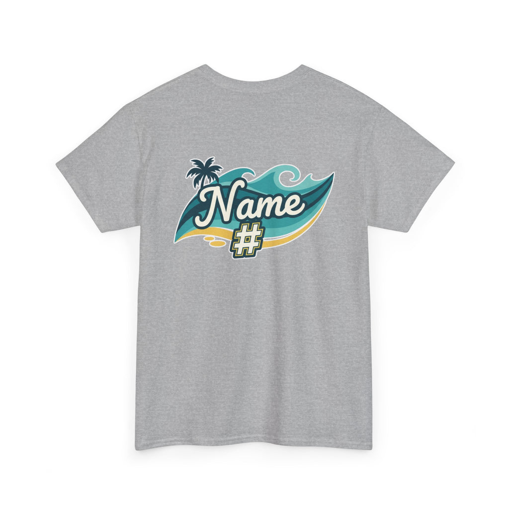 Adult- Coastal Crush softball logo Tee | beach palm wave back name number