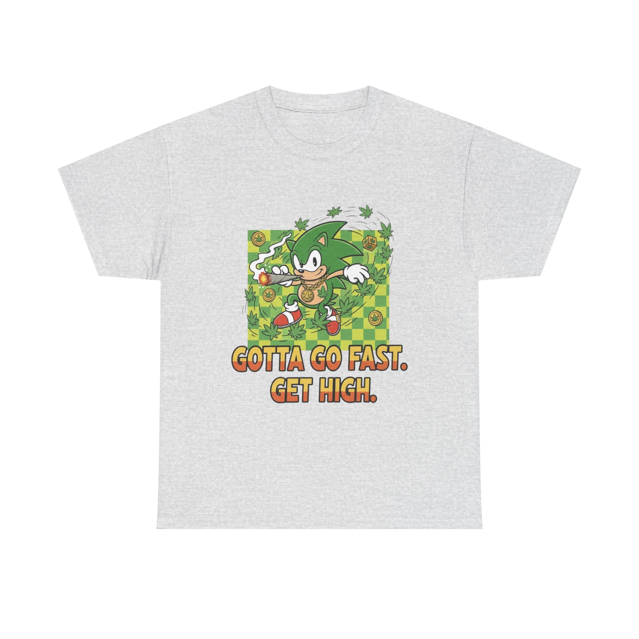 Chronic the Hedgehog Gotta Go Fast Get High Tee | Cartoon Hedgehog Stoner Graphic