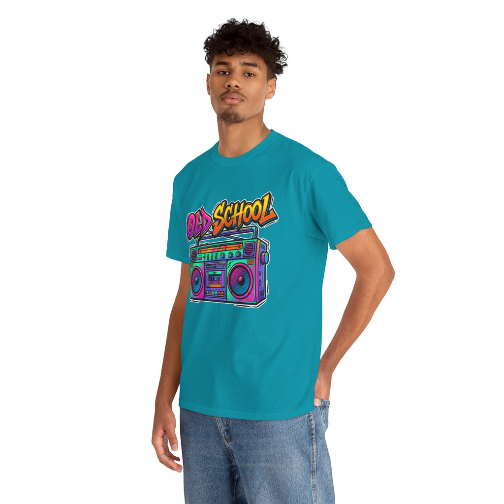 Old School Boombox Tee — Retro 80s Vintage Radio Graphic T-Shirt