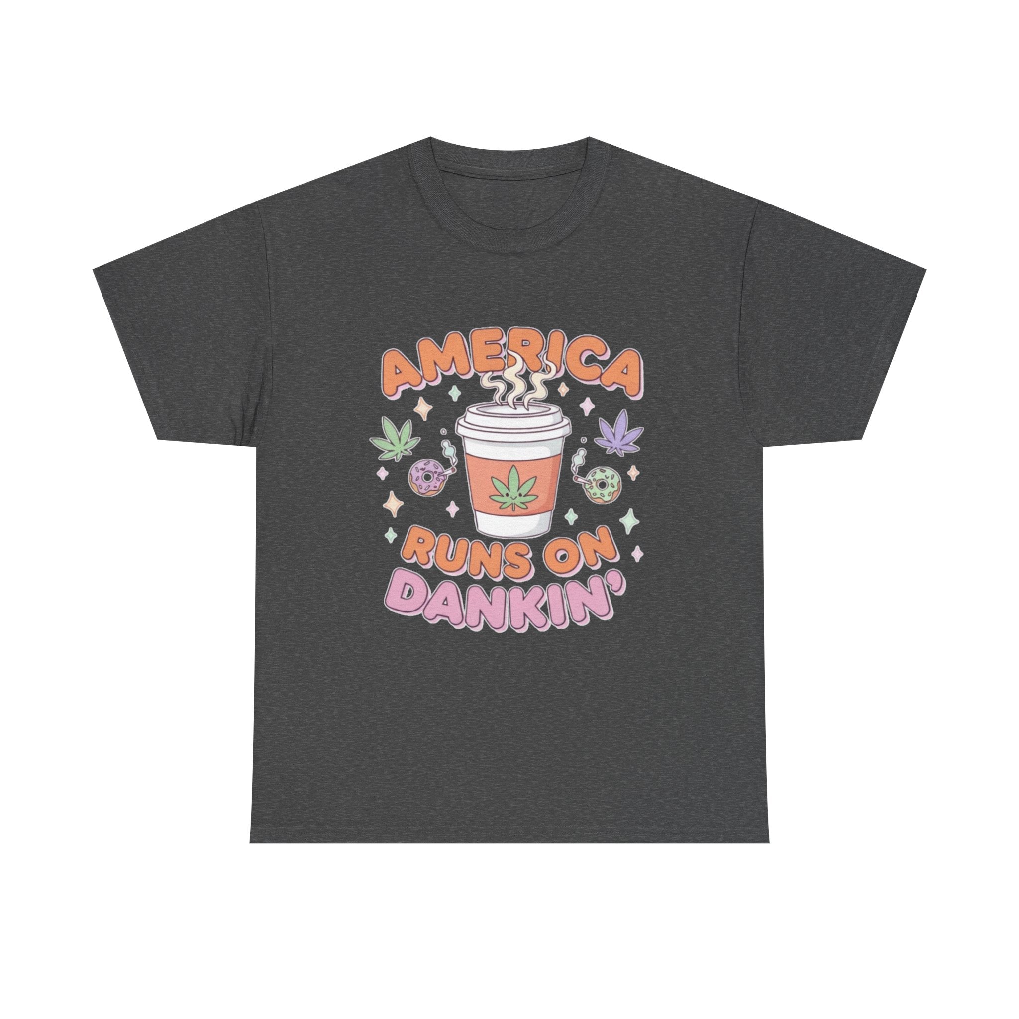 America Runs on Dankin'- Herb Leaf Graphic Tee | Funny Stoner Parody