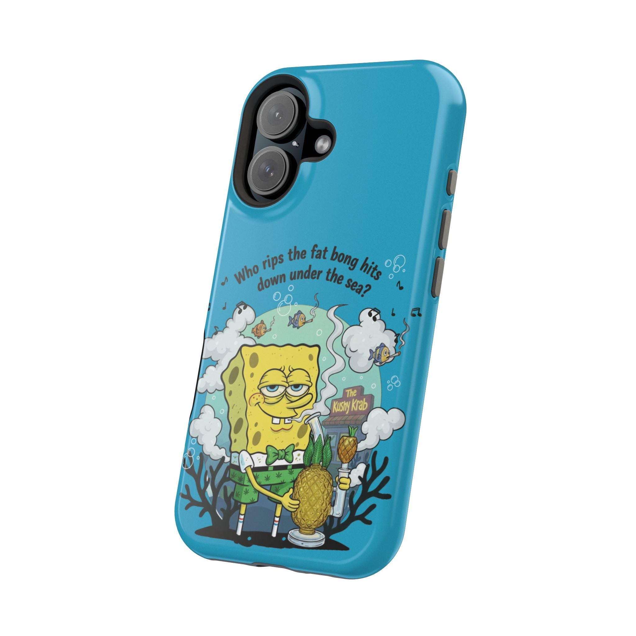Cartoon Sponge Character with Surfboard & Beach Bong Art- Magnetic Impact-Resistant Phone Case for iPhone & Android