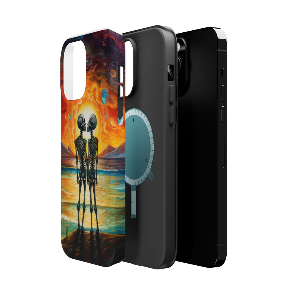 Skeleton Couple Sunset Phone Case | Magnetic Impact-Resistant Case