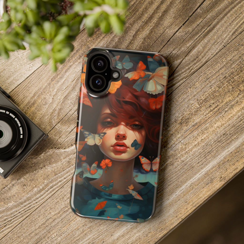 Artistic Butterfly Portrait Phone Case for iPhone & Android — Magnetic Impact-Resistant