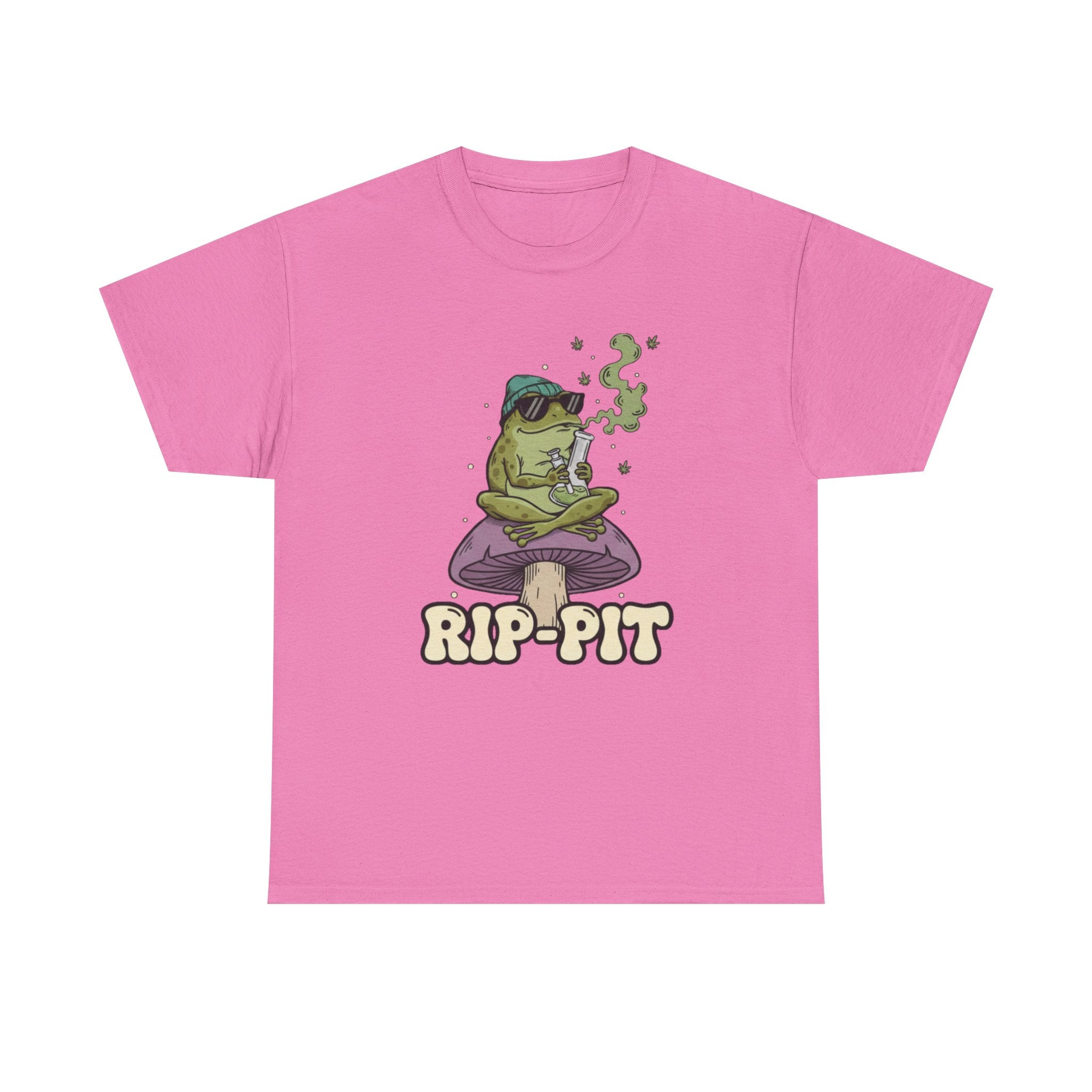 RIP-PIT Frog Smoking Pipe Tee | Chill Cartoon Graphic T-Shirt