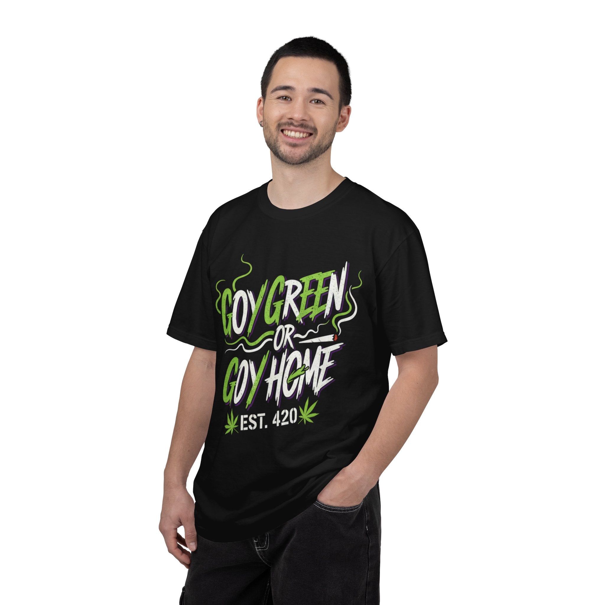 Goy Green or Goy Home T-Shirt | 420 Leaf Graphic Tee