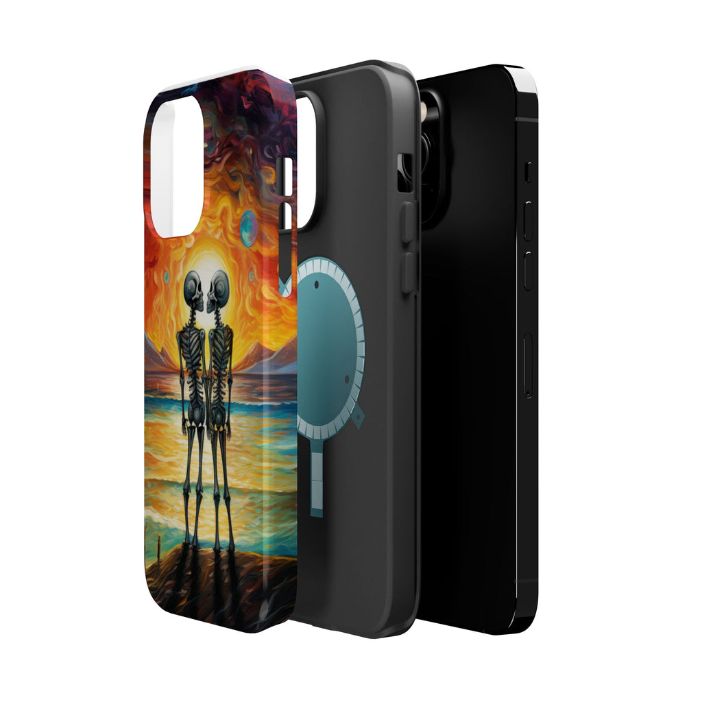 Skeleton Couple Sunset Phone Case | Magnetic Impact-Resistant Case