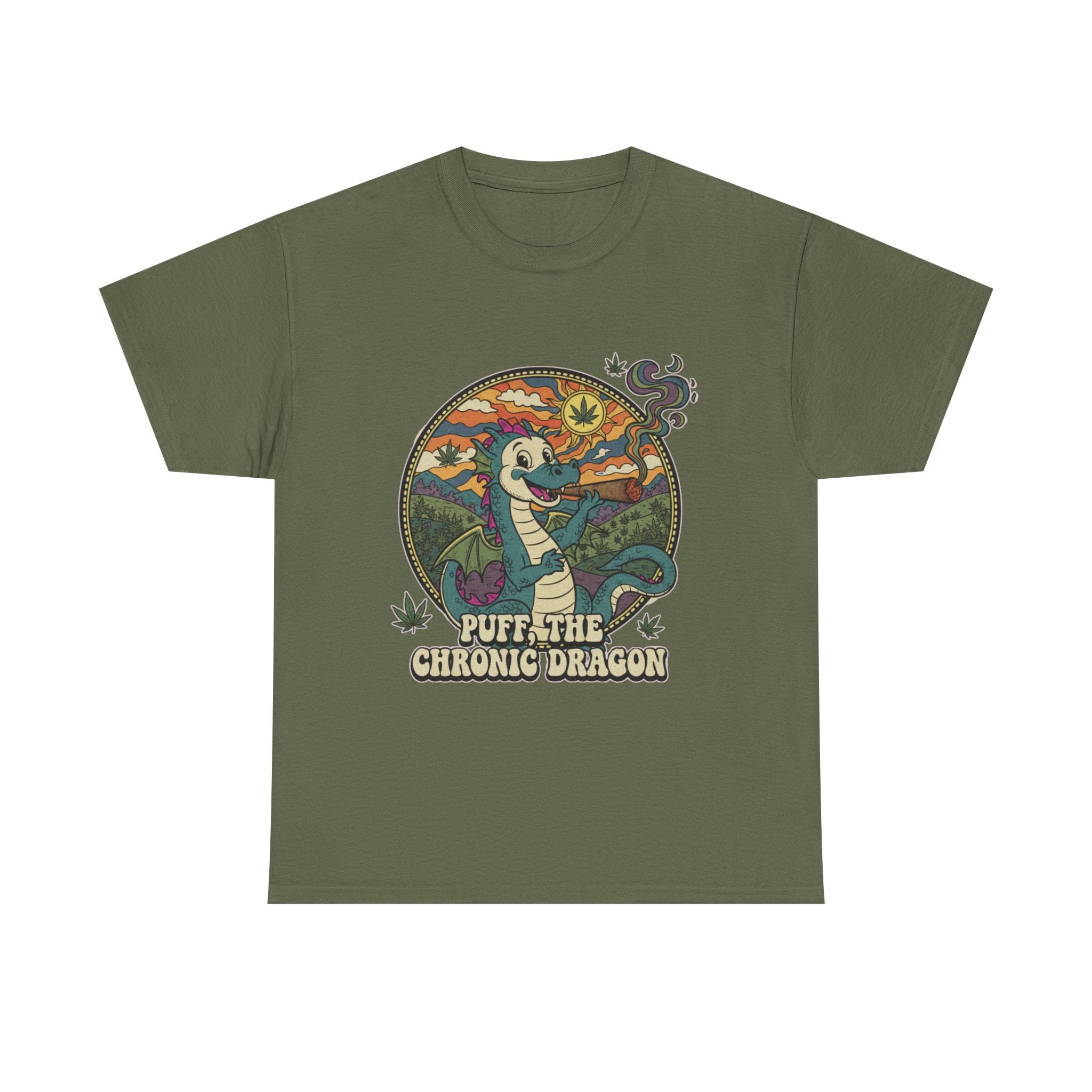 Puff the Chronic Dragon Tee | Retro Dragon Smoking 420 Design