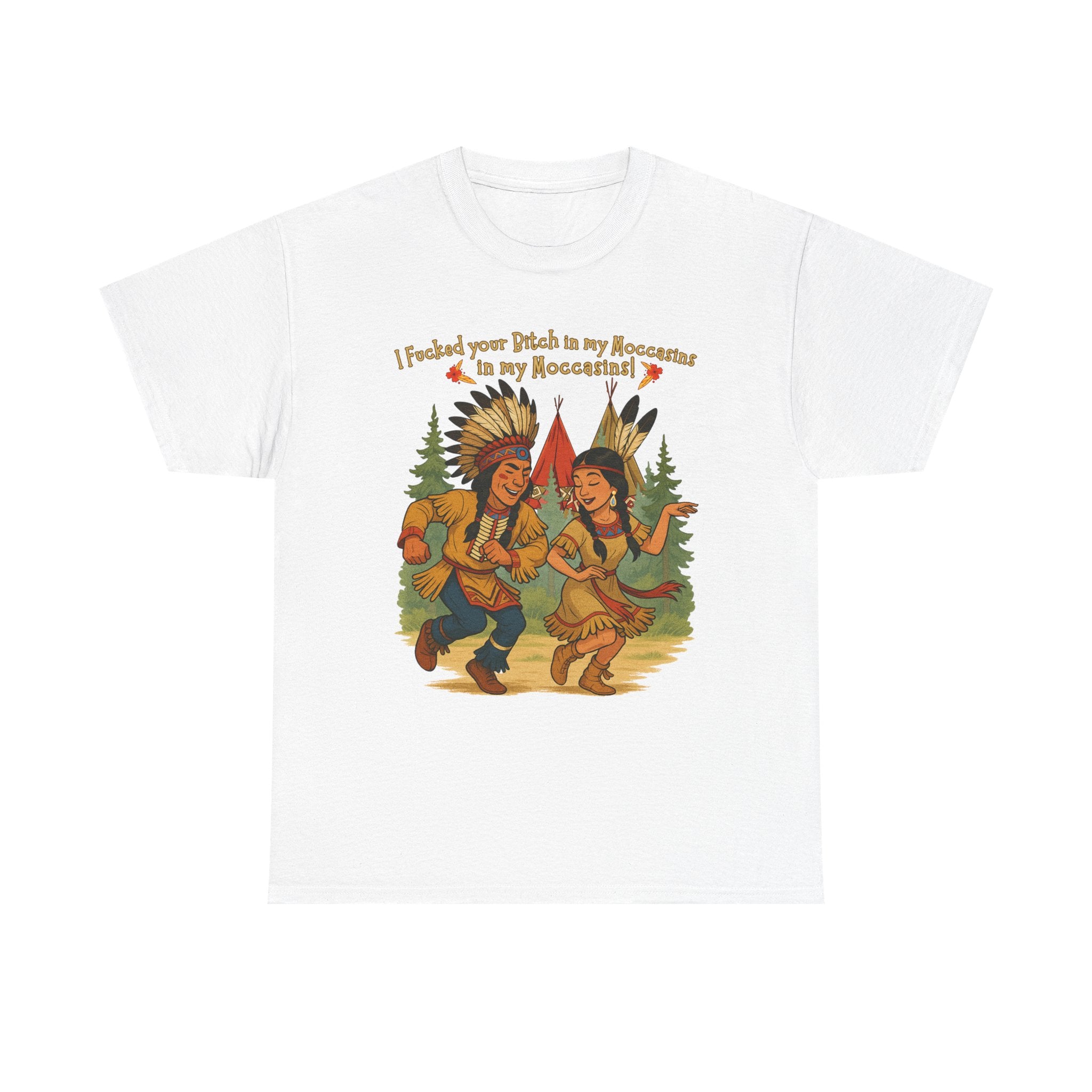Vintage Native American Couple Dancing T-Shirt | Retro Campfire Illustration, Raunchy comedy IYKYK