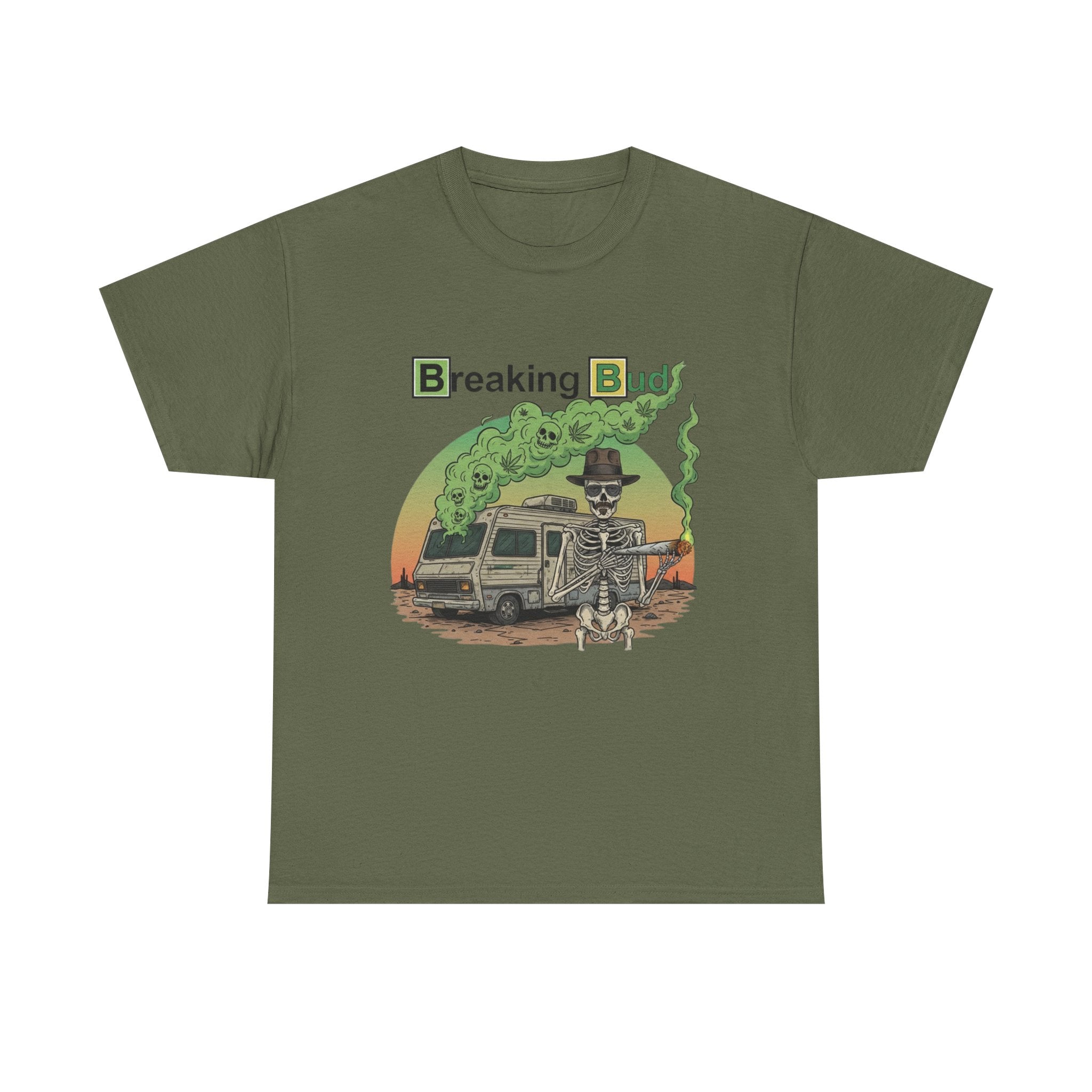 Breaking Buds Stoner Unisex Heavy Cotton Tee, Unique Casual Shirt, Perfect Gift for Fans, Festival Wear, Halloween Theme, 420