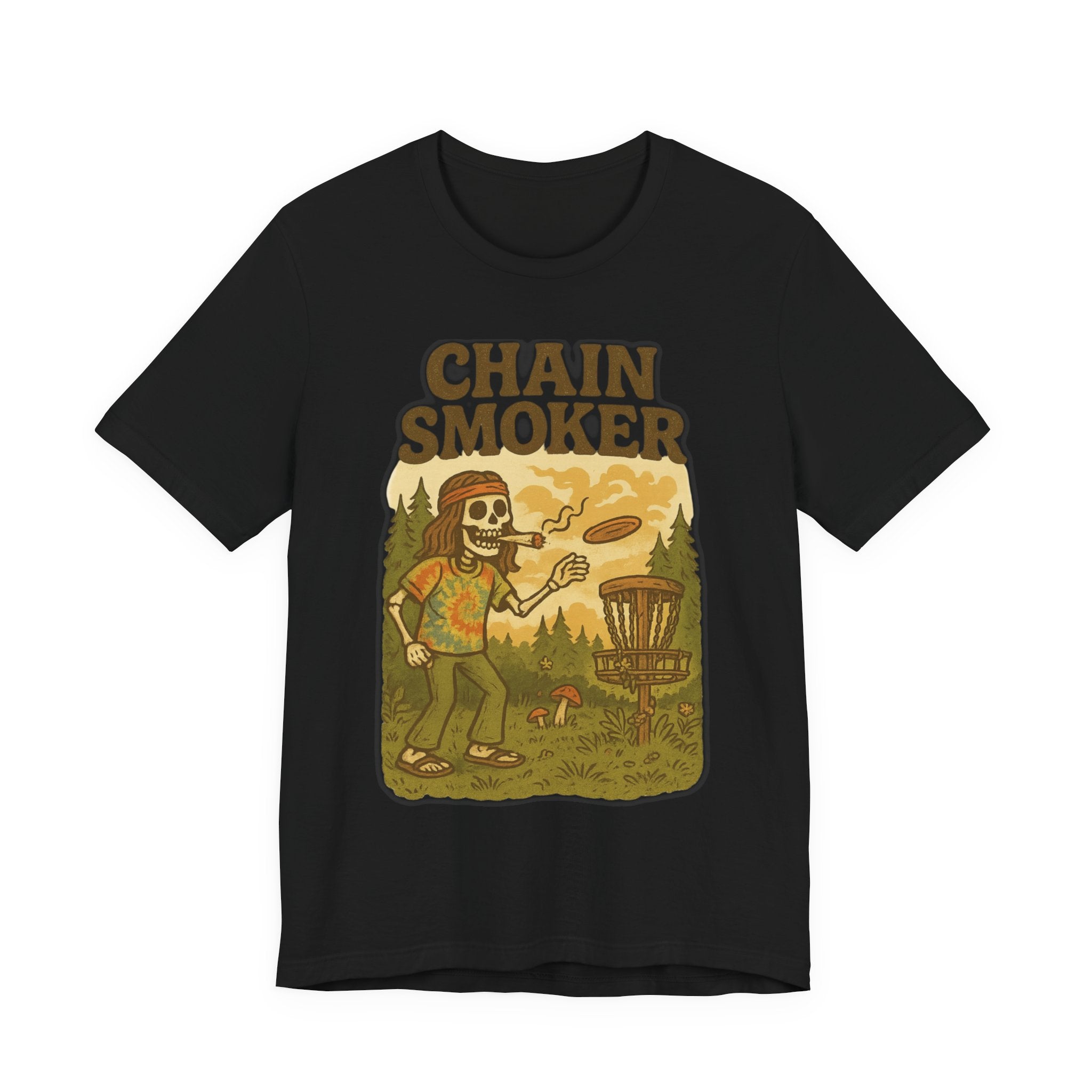 Chain Smoker Graphic Tee, Funny Tee, Short Sleeve Shirt, Outdoor stoner Apparel, Gift for Smokers, Summer Vibes, Disc golf, Frolph 420 weed