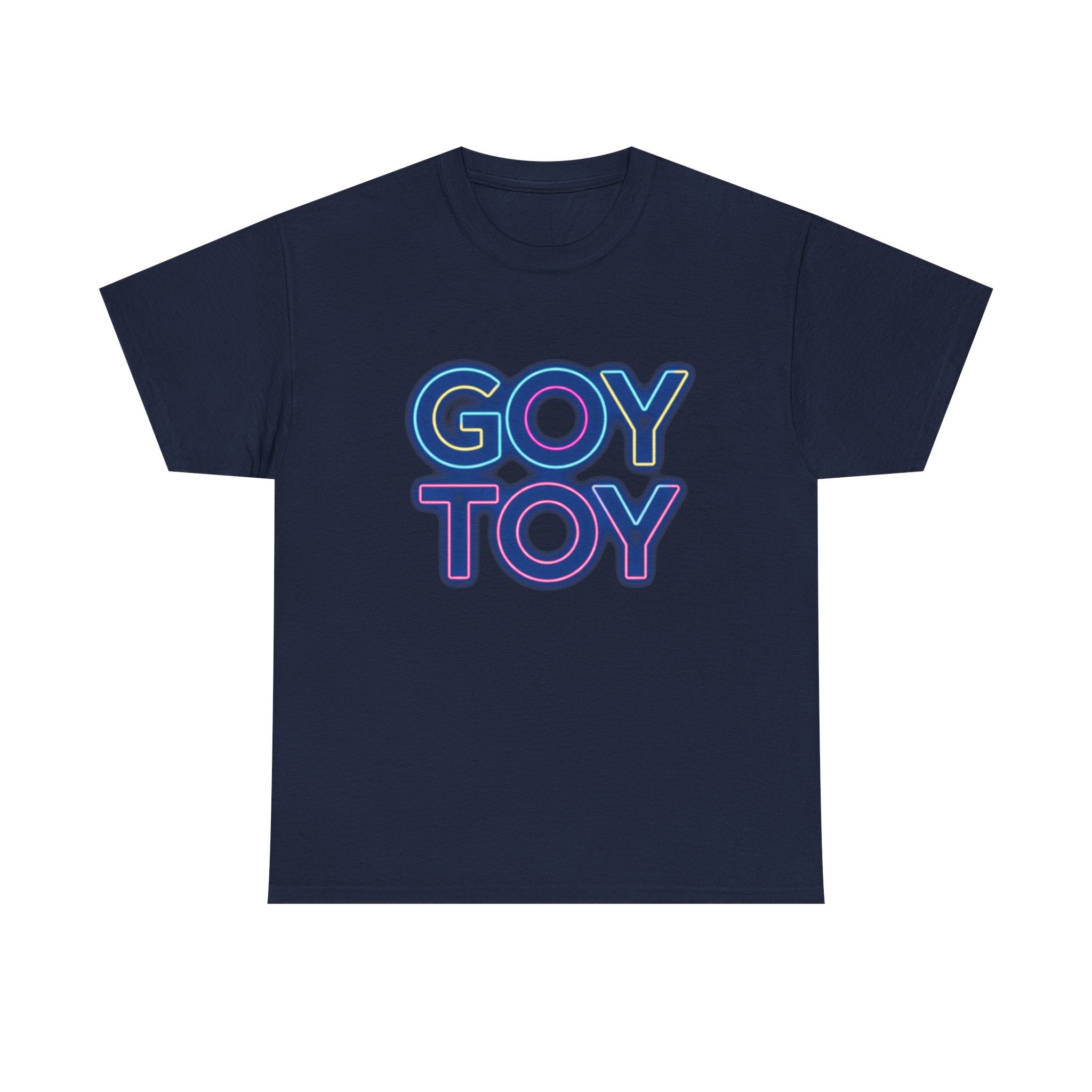 Goy Toy neon text Tee | retro neon typography shirt