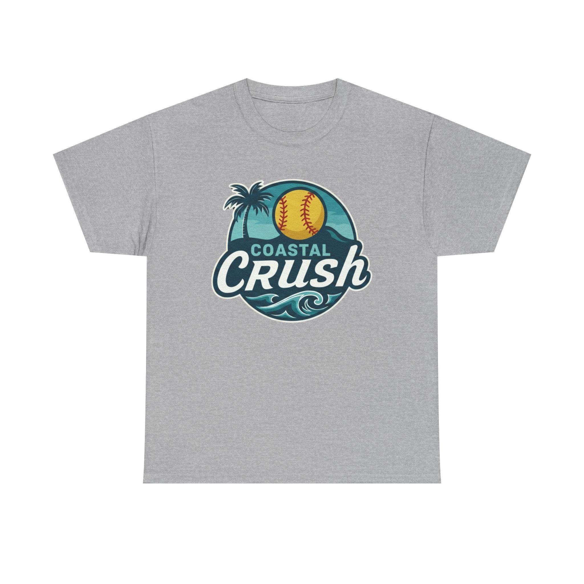 Adult- Coastal Crush softball logo Tee | beach palm wave back name number