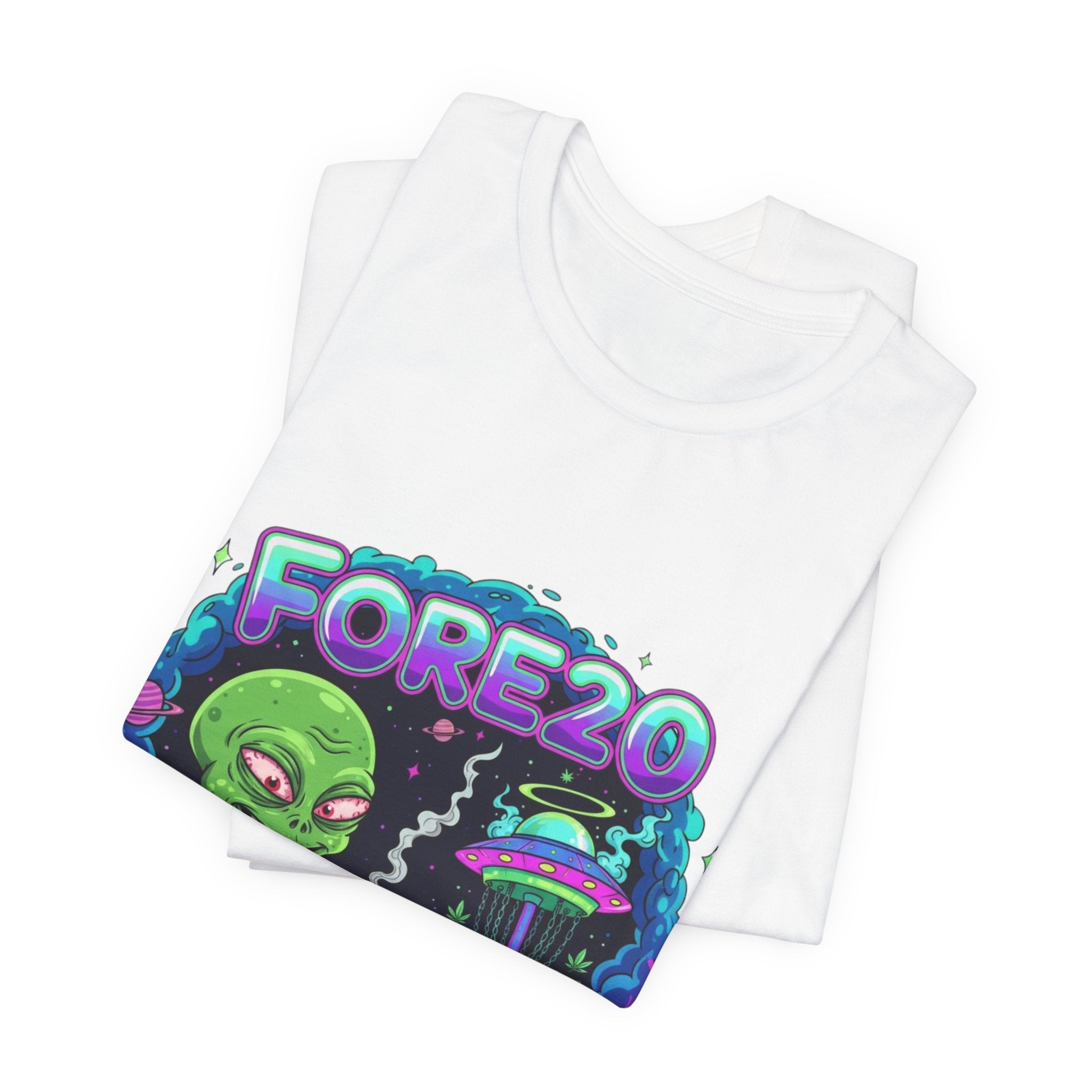 Stoner Alien Disc Golf Tee, UFO T-Shirt, Fun Casual Wear, Gift for Space Lovers, Sci-Fi Fan Apparel, Dunny 420 Frolph Shirt