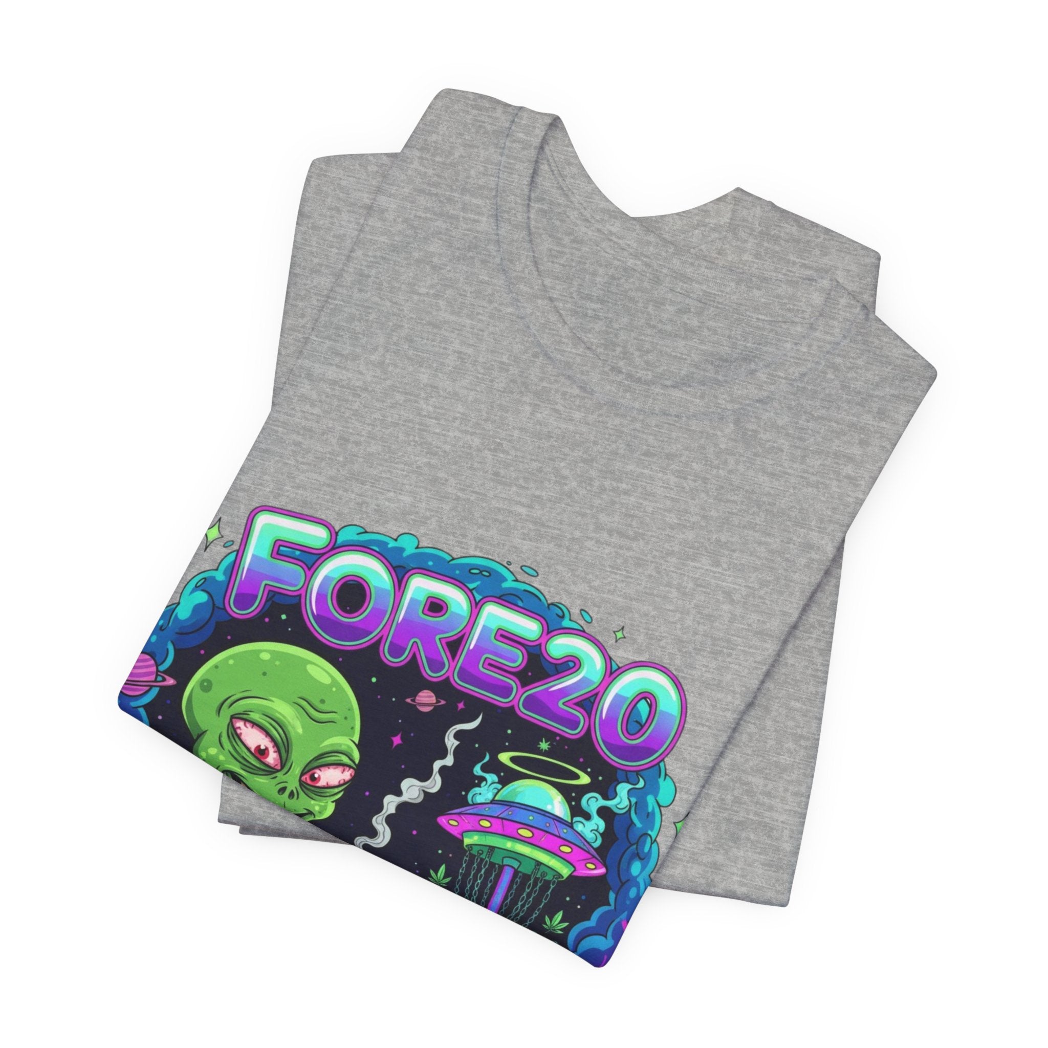 Stoner Alien Disc Golf Tee, UFO T-Shirt, Fun Casual Wear, Gift for Space Lovers, Sci-Fi Fan Apparel, Dunny 420 Frolph Shirt