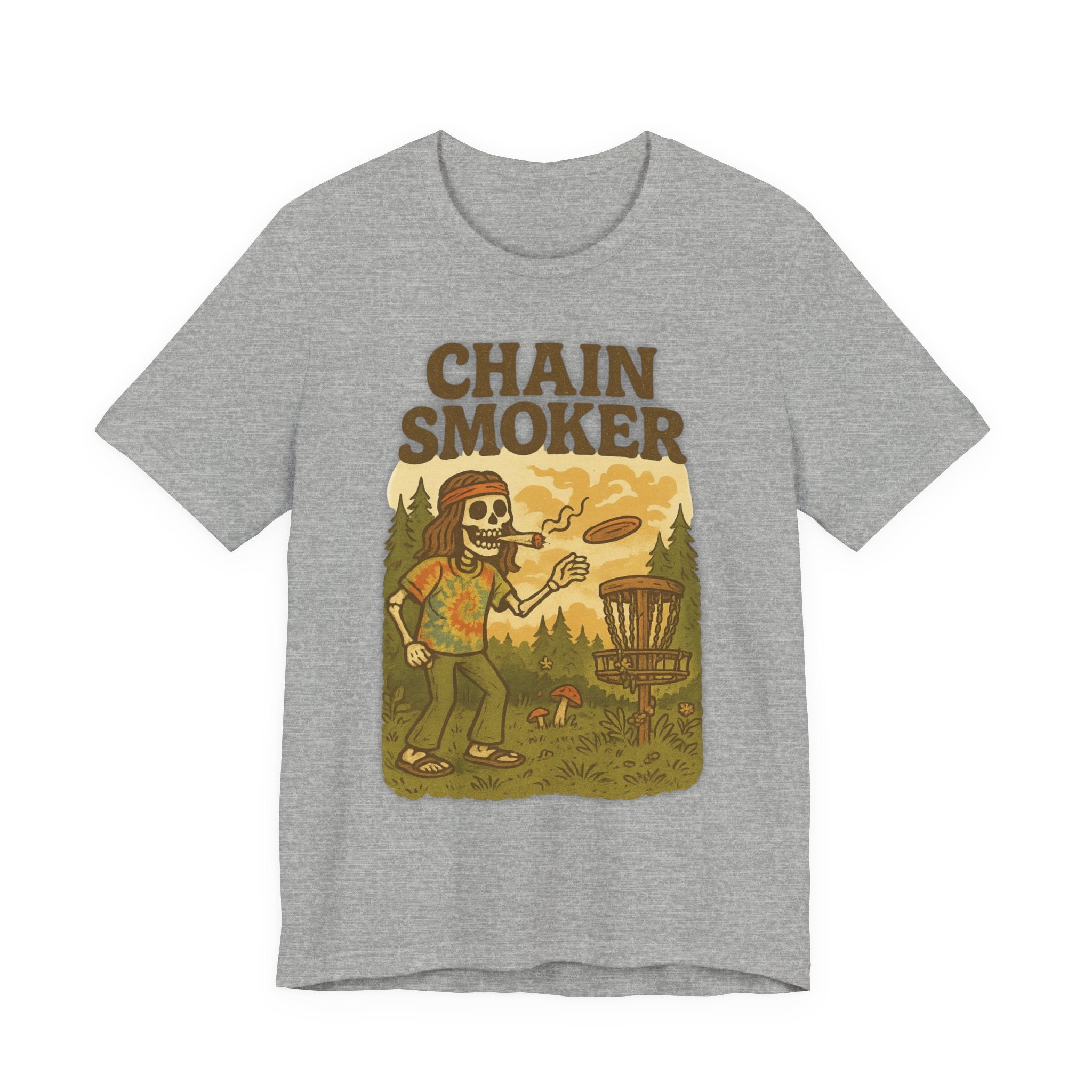Chain Smoker Graphic Tee, Funny Tee, Short Sleeve Shirt, Outdoor stoner Apparel, Gift for Smokers, Summer Vibes, Disc golf, Frolph 420 weed