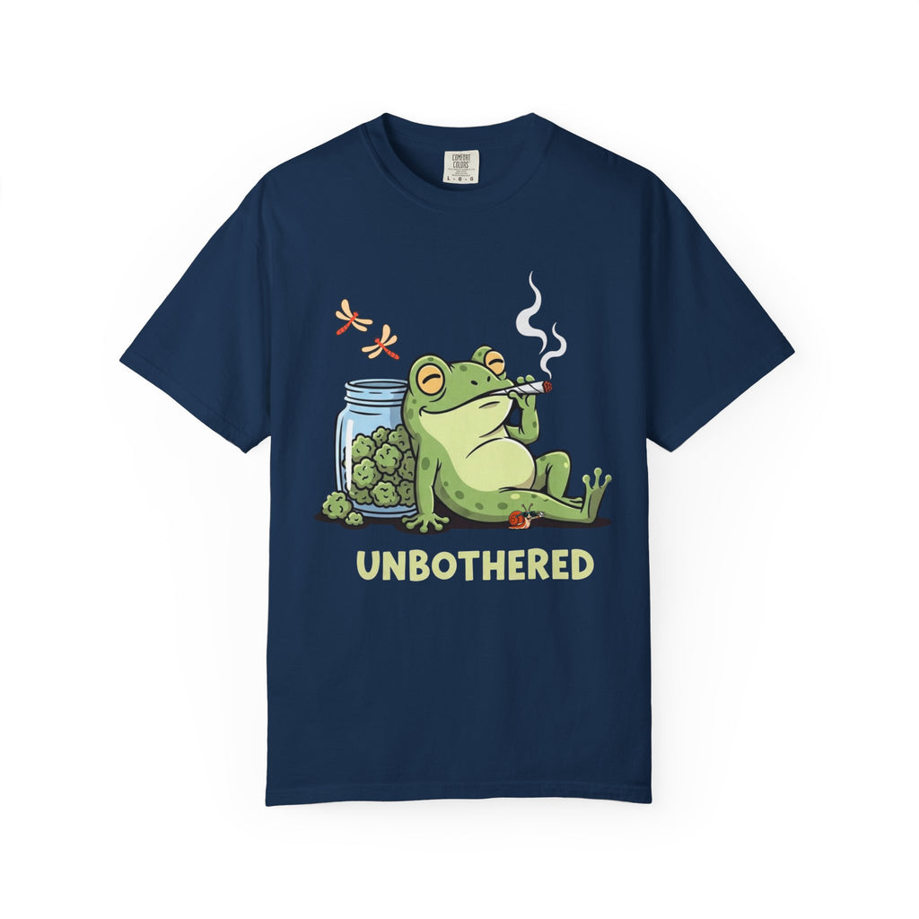 Unbothered Smoking Frog T-shirt | Relaxed Stoner Frog Graphic Tee