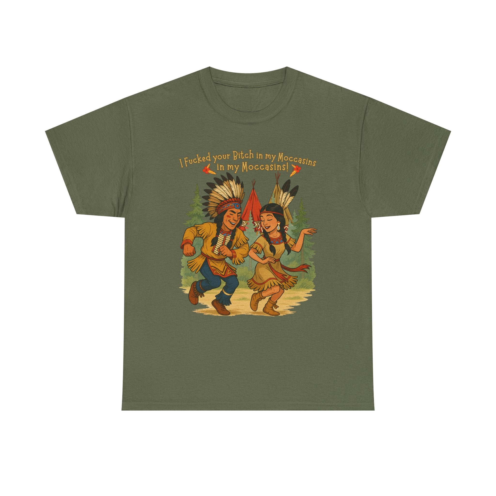 Vintage Native American Couple Dancing T-Shirt | Retro Campfire Illustration, Raunchy comedy IYKYK