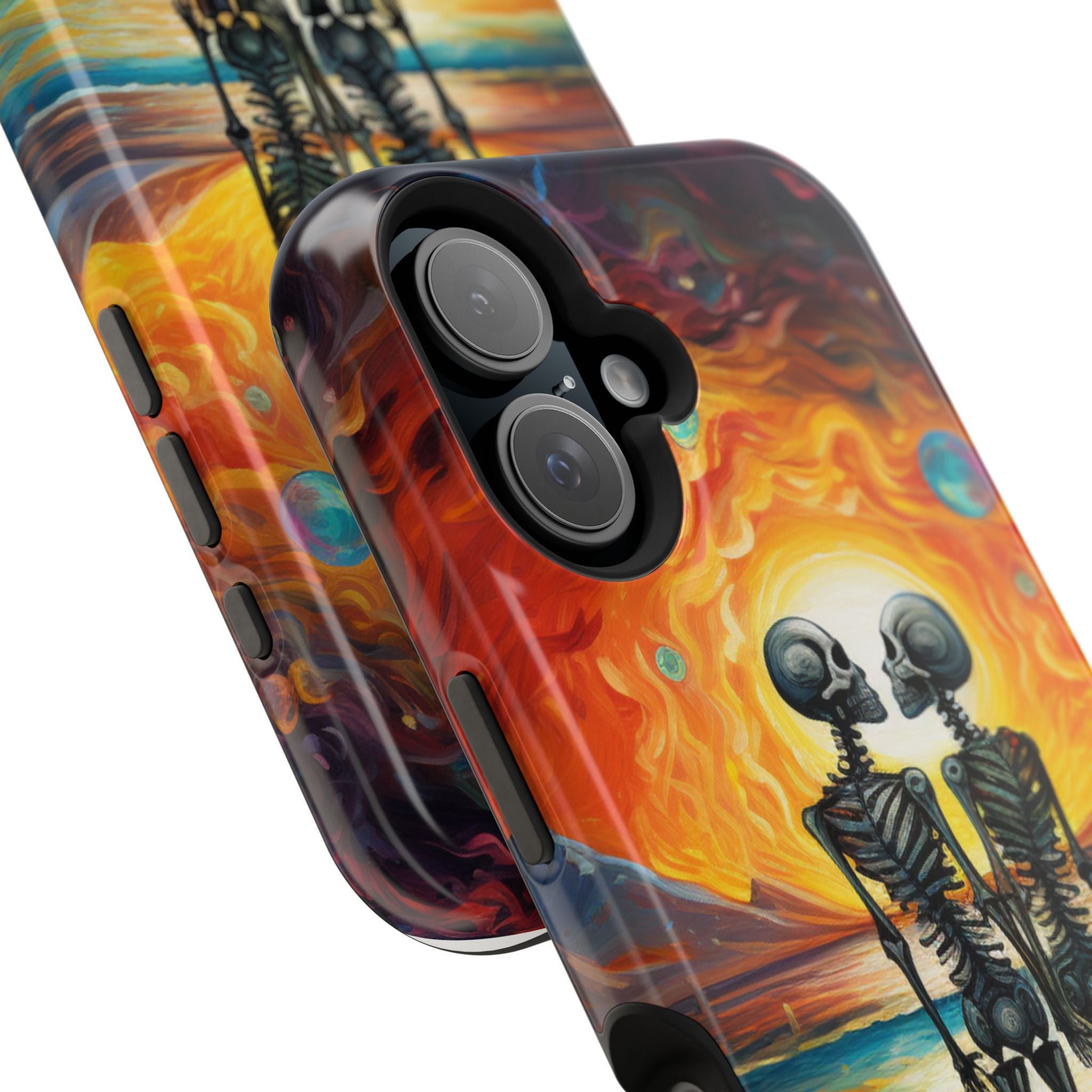 Skeleton Couple Sunset Phone Case | Magnetic Impact-Resistant Case