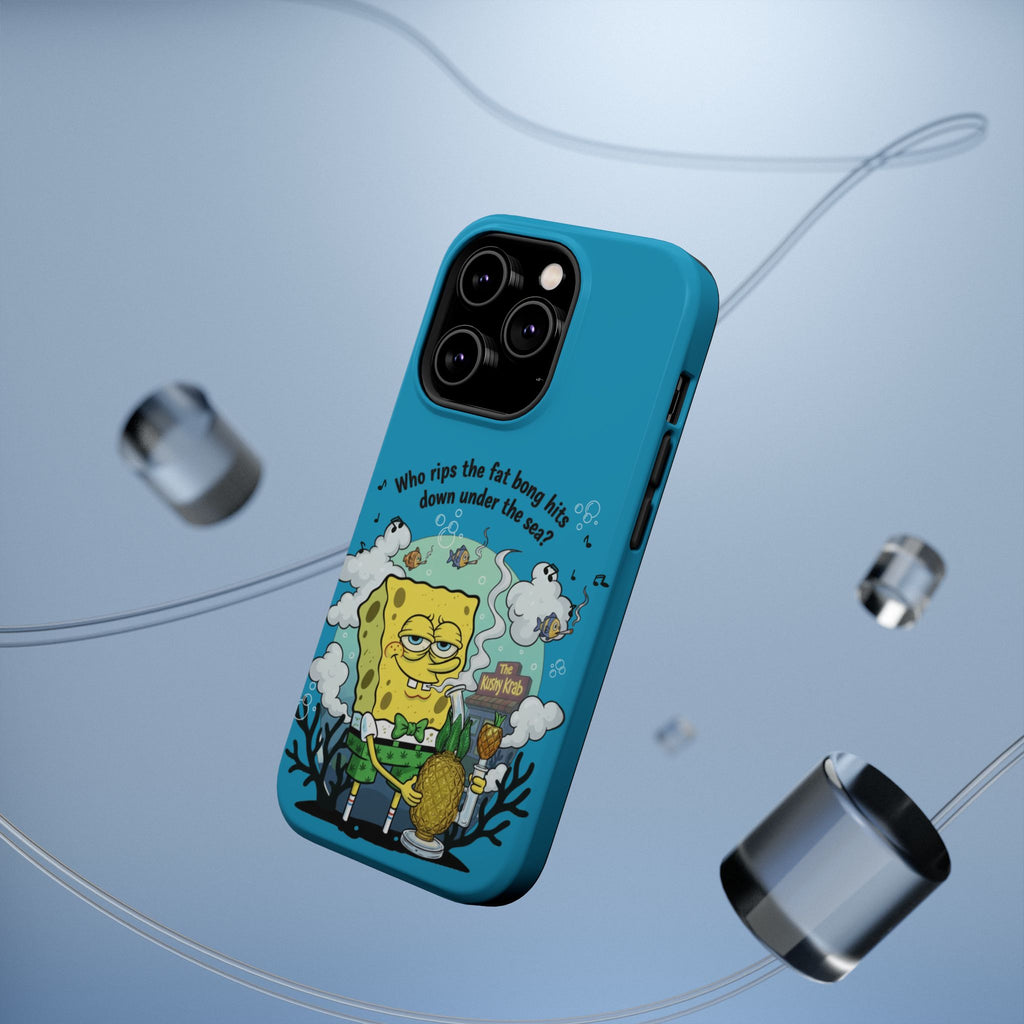 Cartoon Sponge Character with Surfboard & Beach Bong Art- Magnetic Impact-Resistant Phone Case for iPhone & Android