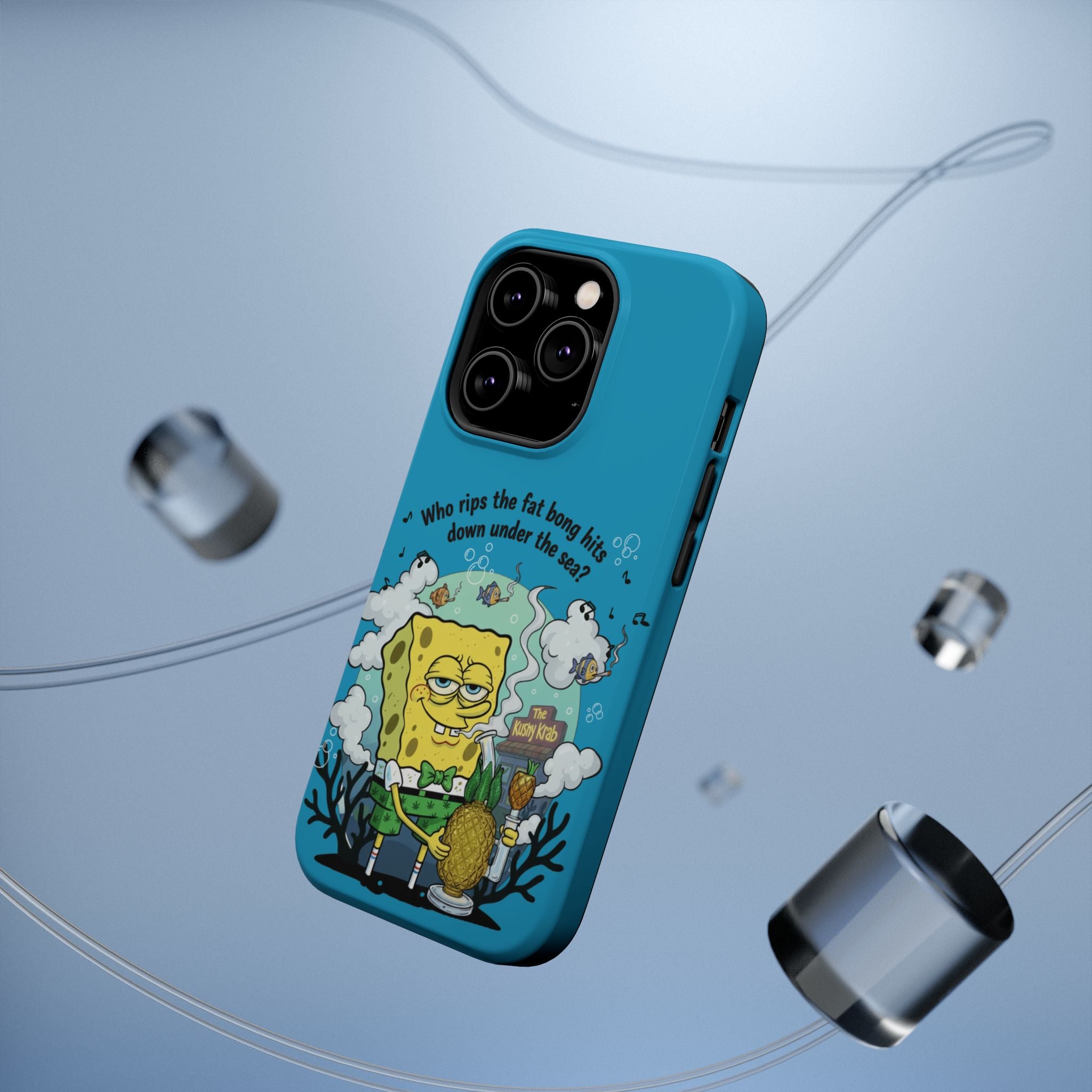 Cartoon Sponge Character with Surfboard & Beach Bong Art- Magnetic Impact-Resistant Phone Case for iPhone & Android