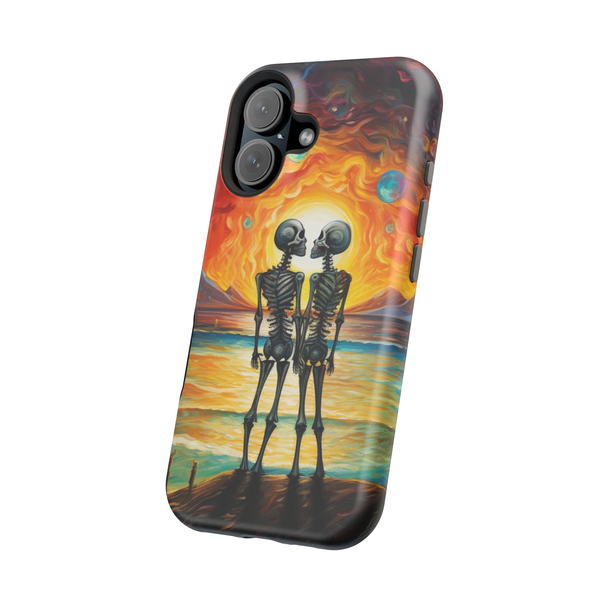 Skeleton Couple Sunset Phone Case | Magnetic Impact-Resistant Case