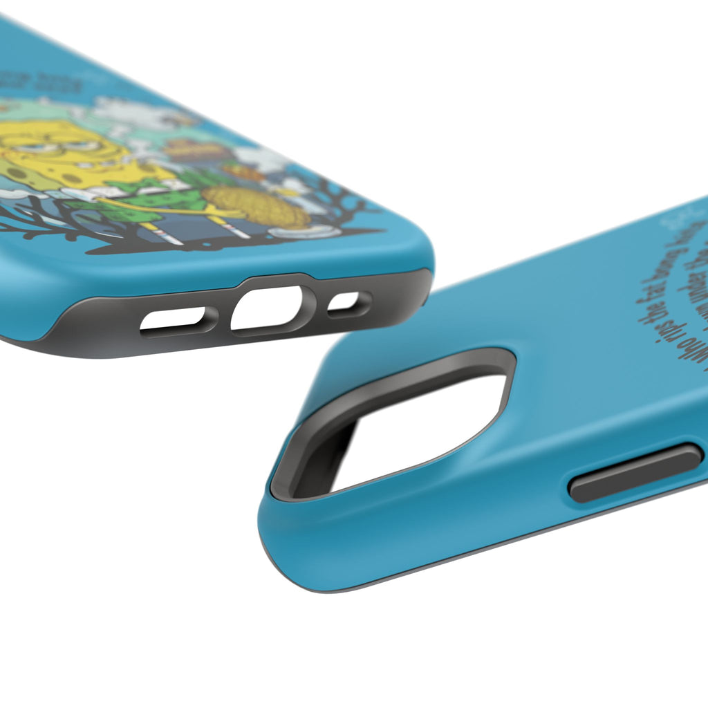 Cartoon Sponge Character with Surfboard & Beach Bong Art- Magnetic Impact-Resistant Phone Case for iPhone & Android