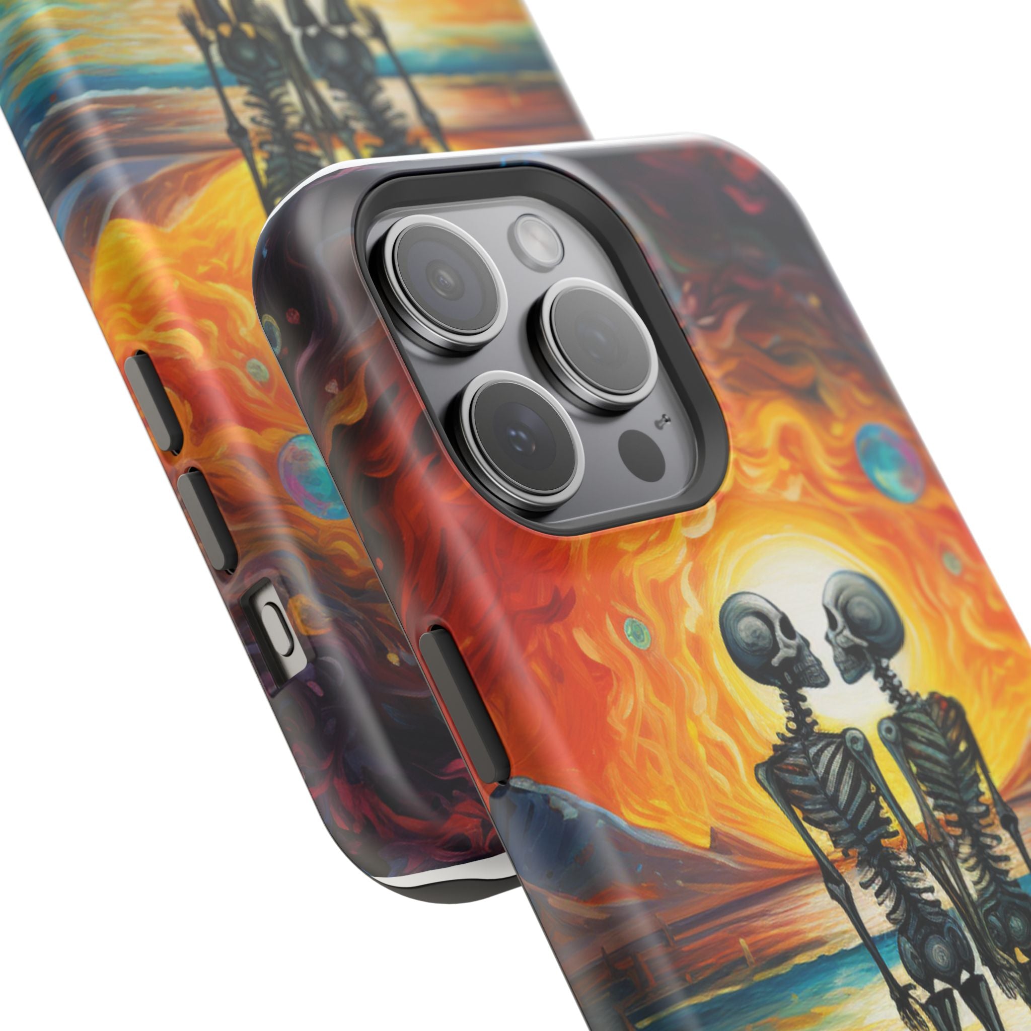 Skeleton Couple Sunset Phone Case | Magnetic Impact-Resistant Case