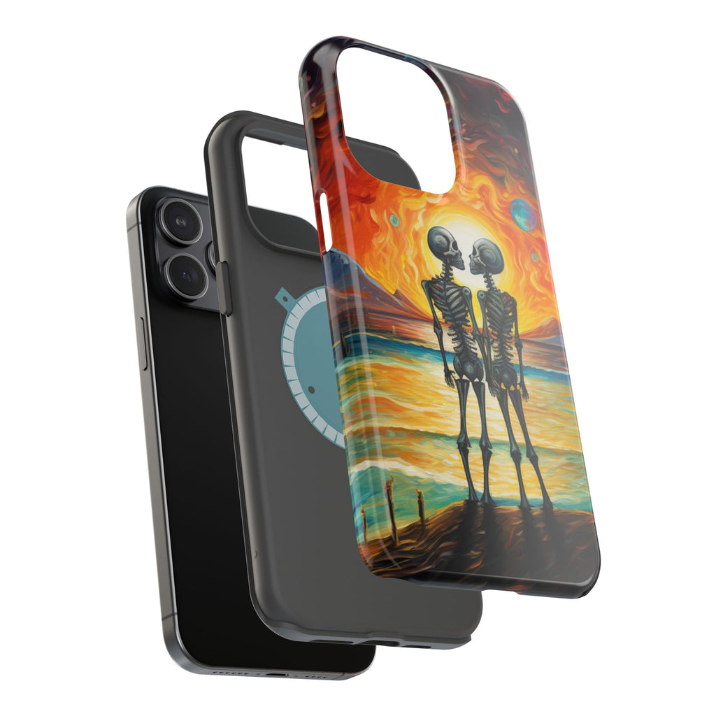 Skeleton Couple Sunset Phone Case | Magnetic Impact-Resistant Case