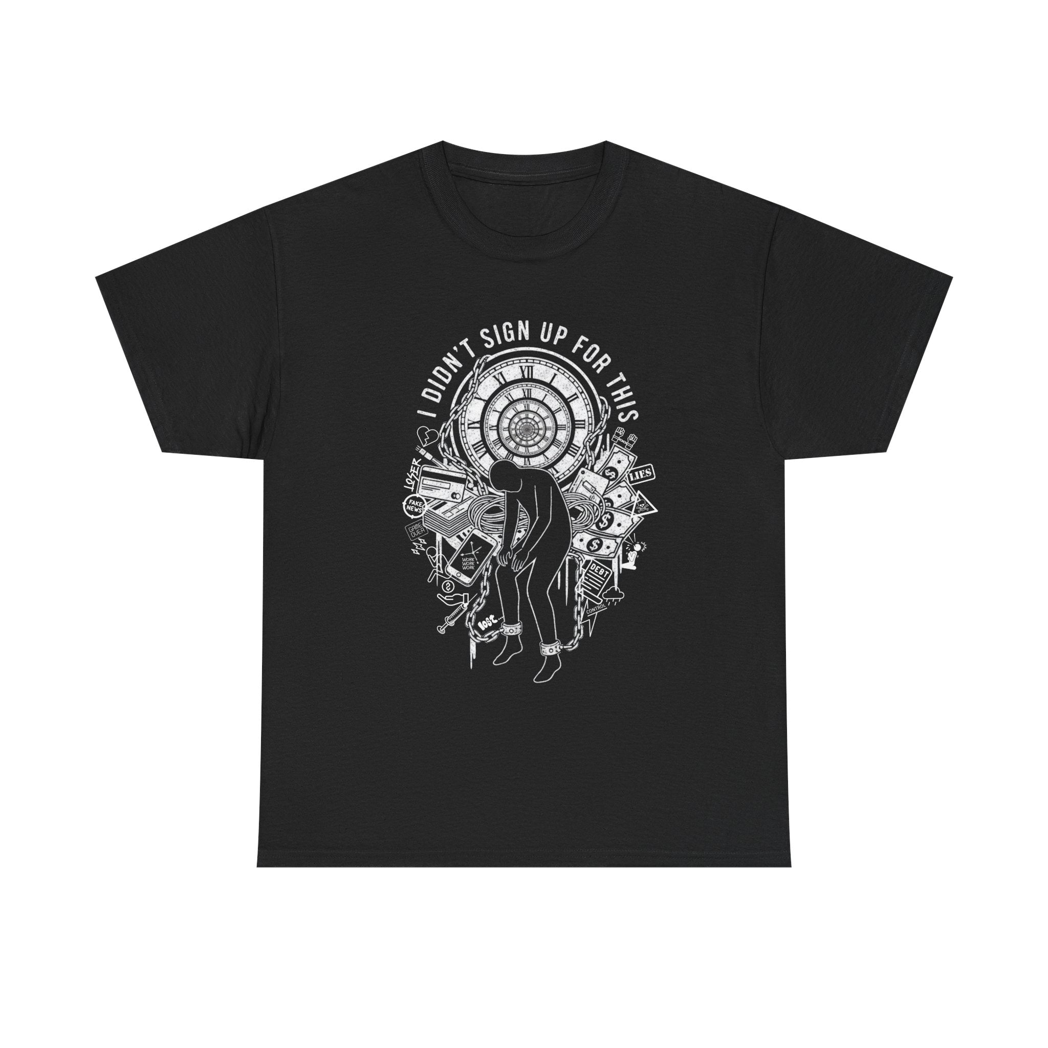 I Didnt Sign Up For This T Shirt Surreal Burnout Drowning Figure Existential Graphic Tee