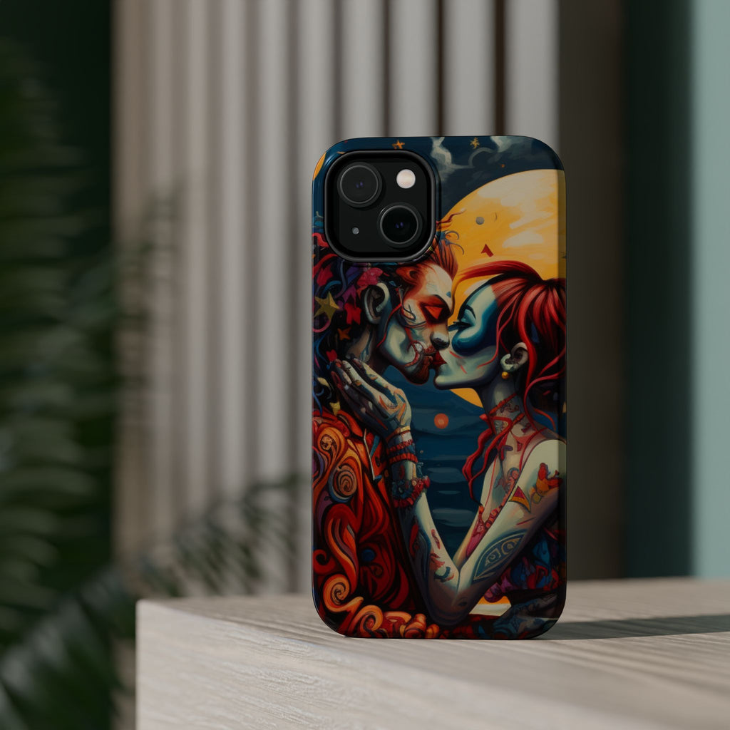 Day of the Dead Romantic Skull Couple Magnetic Impact-Resistant Phone Case for iPhone and Android