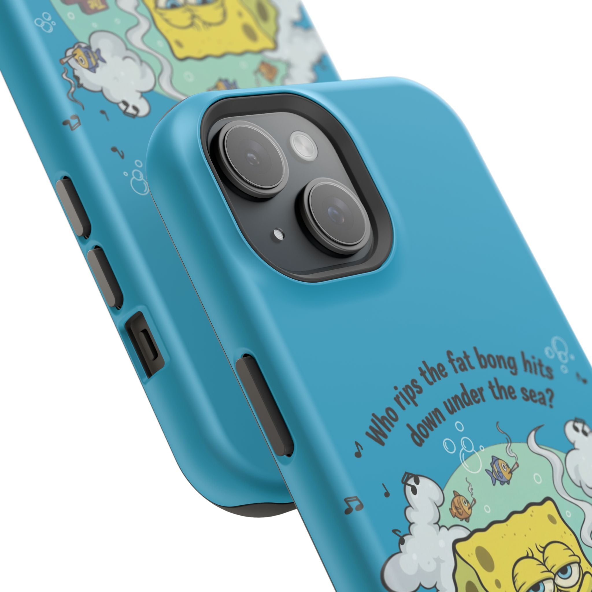 Cartoon Sponge Character with Surfboard & Beach Bong Art- Magnetic Impact-Resistant Phone Case for iPhone & Android