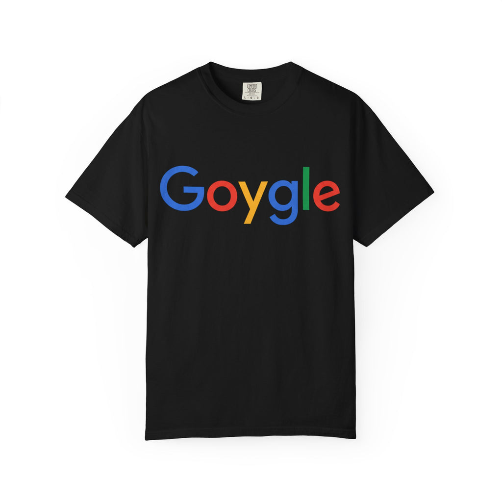 Goygle logo parody T-shirt | Logo parody tee, yellow graphic shirt