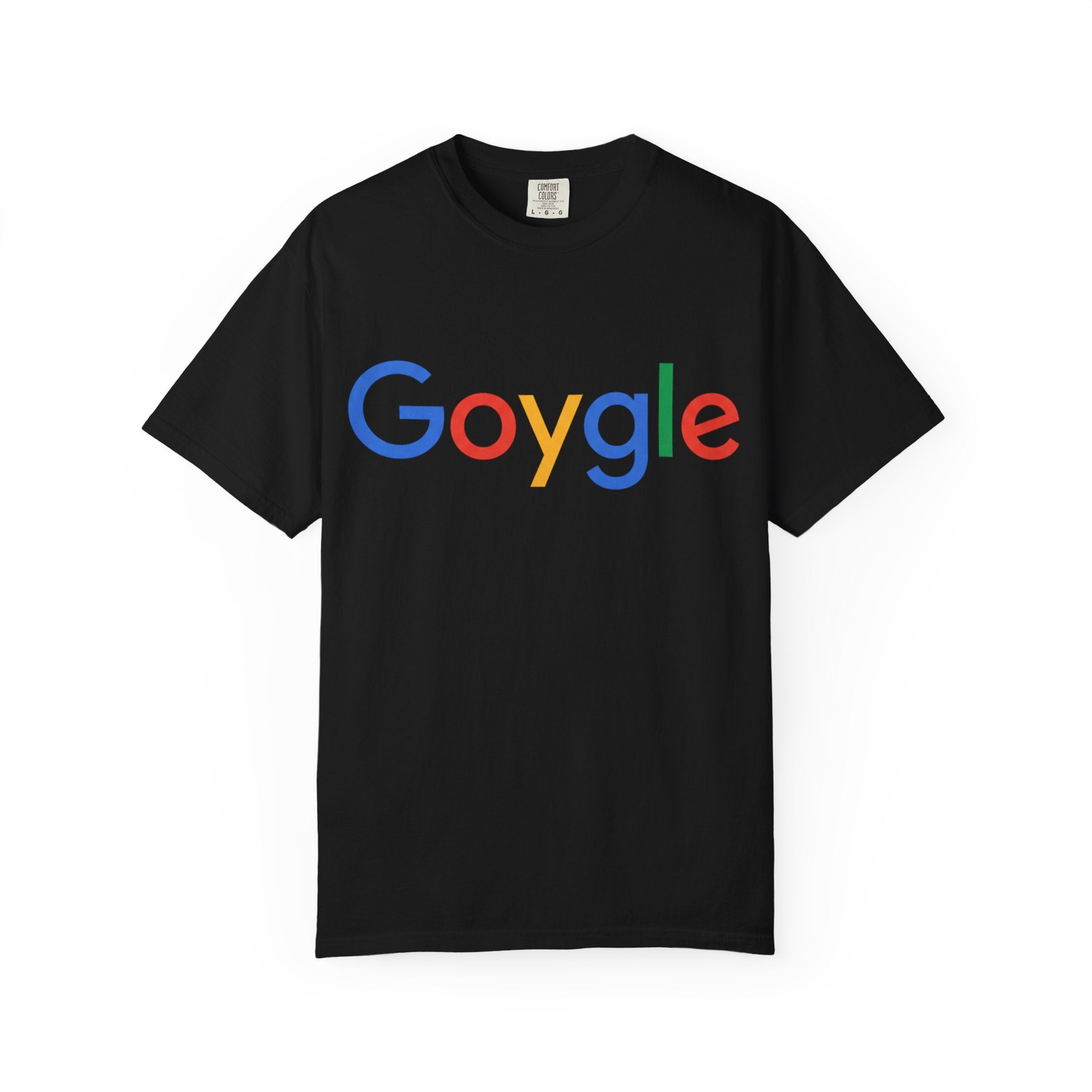 Goygle logo parody T-shirt | Logo parody tee, yellow graphic shirt