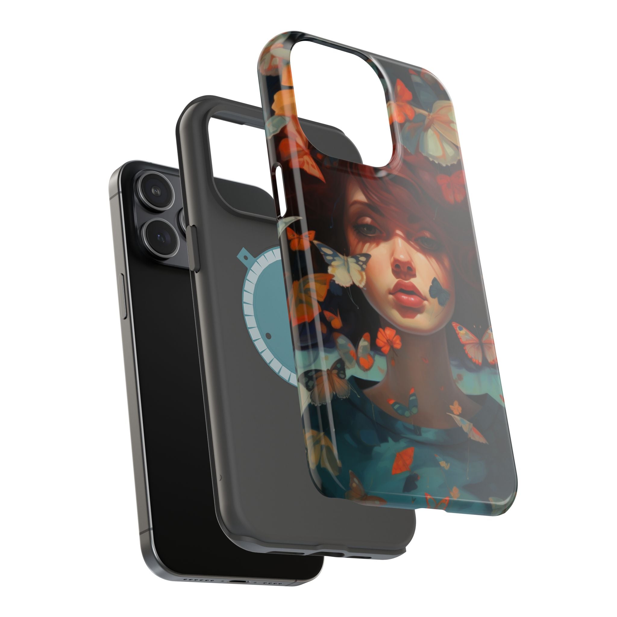 Artistic Butterfly Portrait Phone Case for iPhone & Android — Magnetic Impact-Resistant
