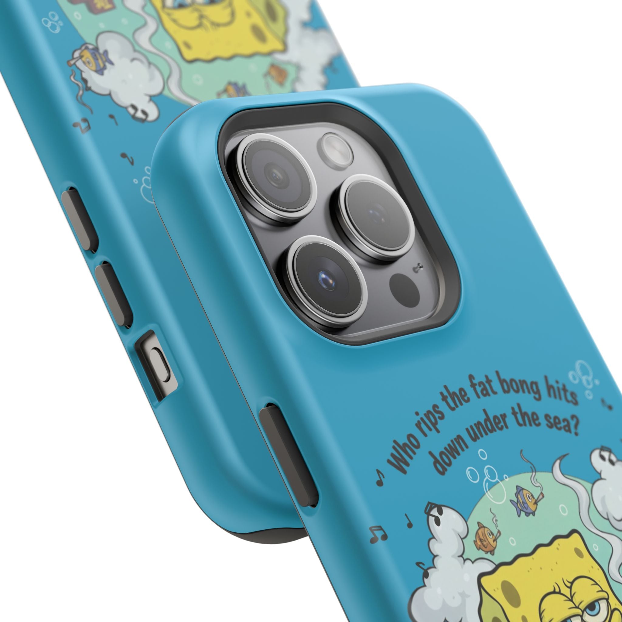 Cartoon Sponge Character with Surfboard & Beach Bong Art- Magnetic Impact-Resistant Phone Case for iPhone & Android