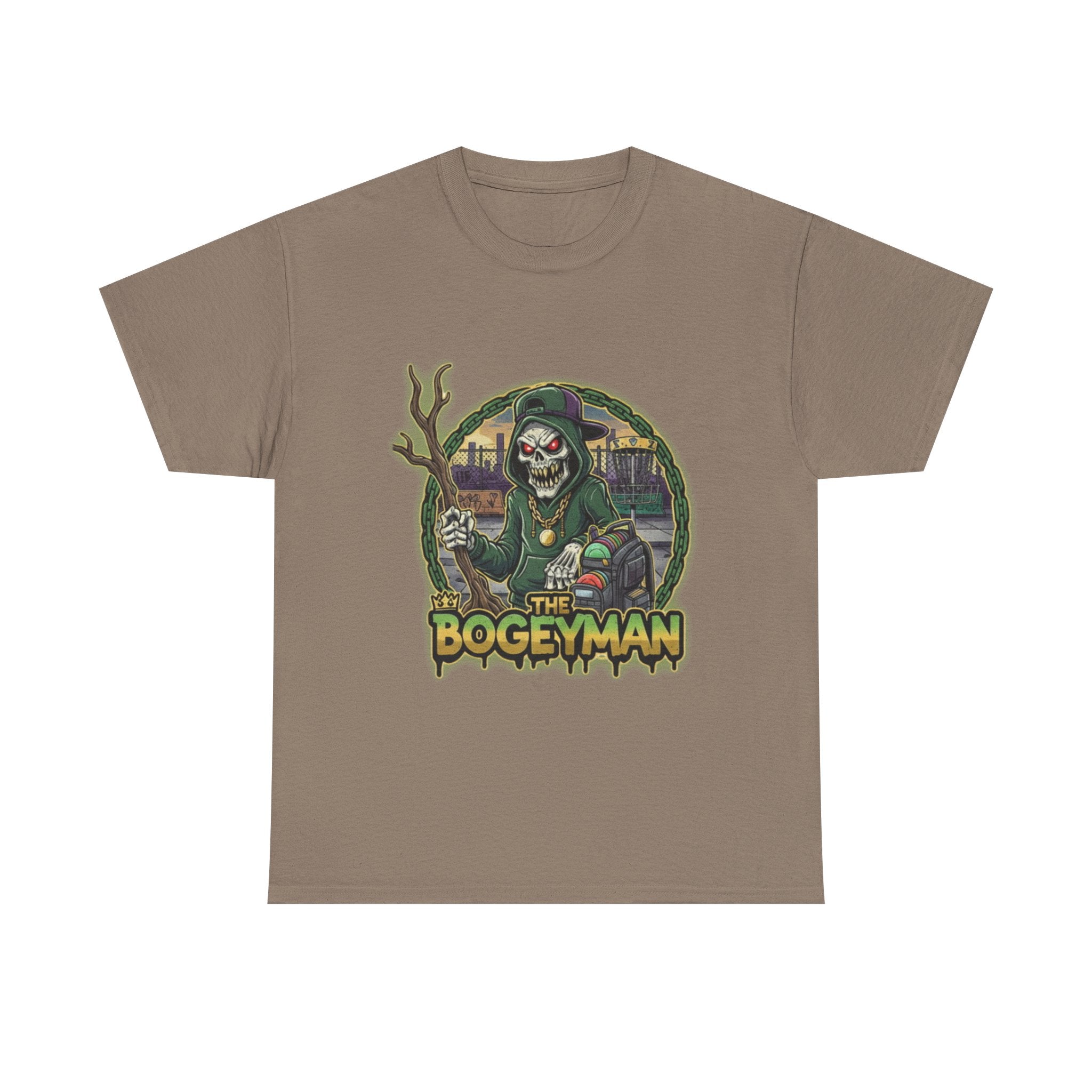 Bogeyman Disc Golf Tee. Unisex Heavy Cotton Tee, Horror T-Shirt, Halloween Costume, Spooky Gift, Graphic Tee for Ghost Lovers, Frolph