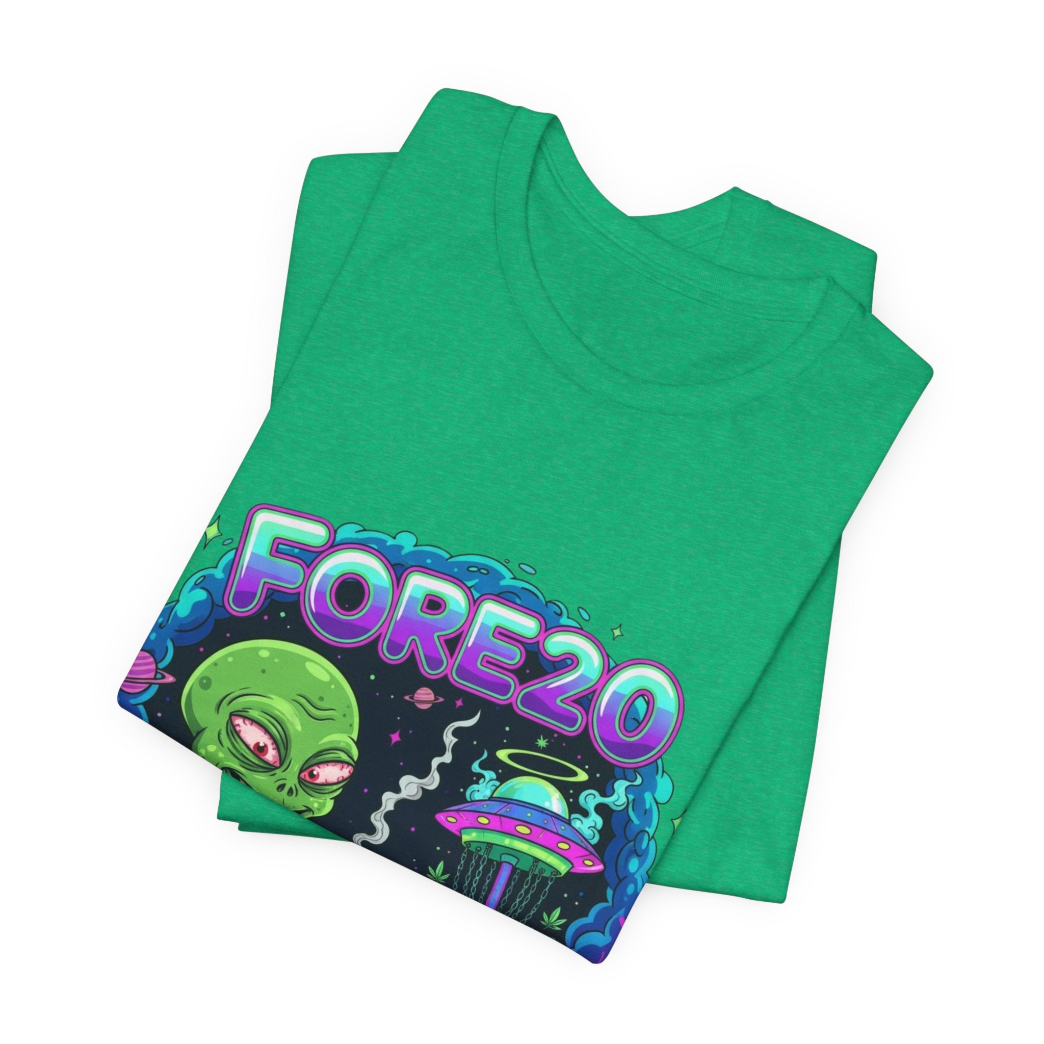 Stoner Alien Disc Golf Tee, UFO T-Shirt, Fun Casual Wear, Gift for Space Lovers, Sci-Fi Fan Apparel, Dunny 420 Frolph Shirt