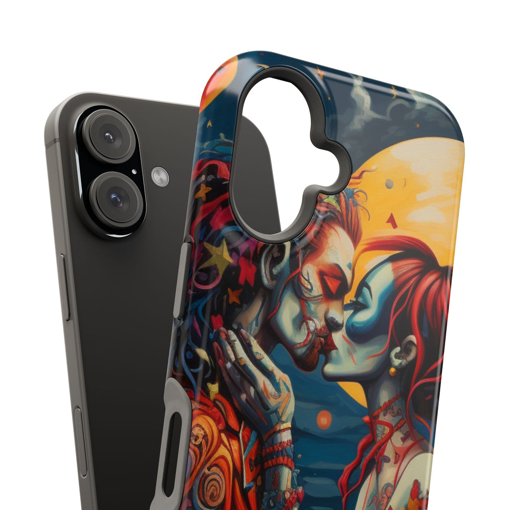 Day of the Dead Romantic Skull Couple Magnetic Impact-Resistant Phone Case for iPhone and Android
