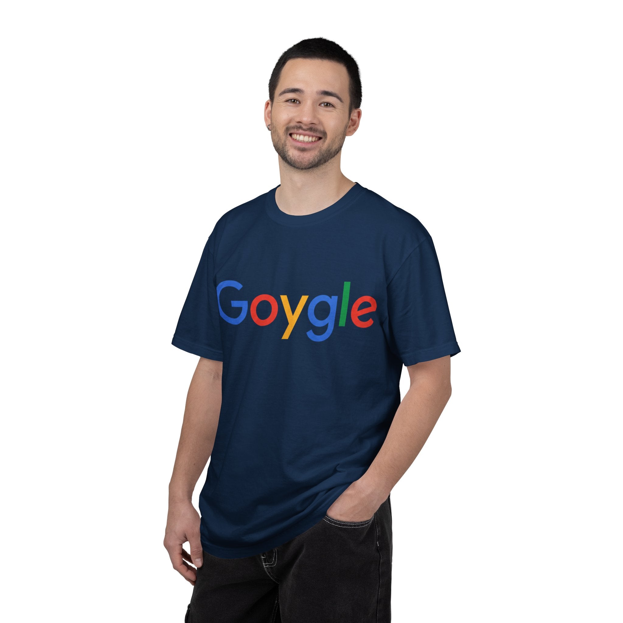 Goygle logo parody T-shirt | Logo parody tee, yellow graphic shirt